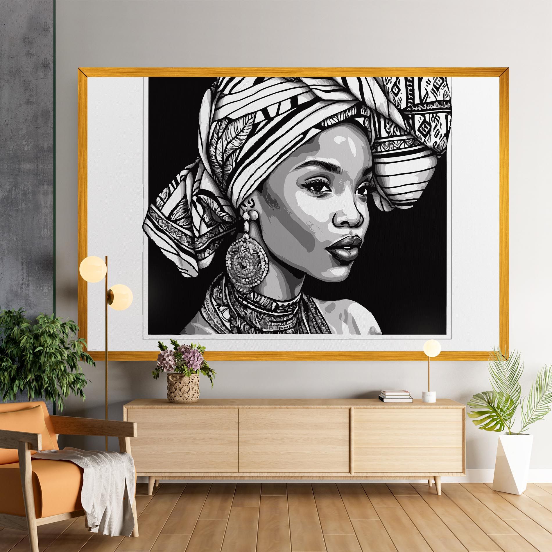 Beautiful African Lady mockup 9