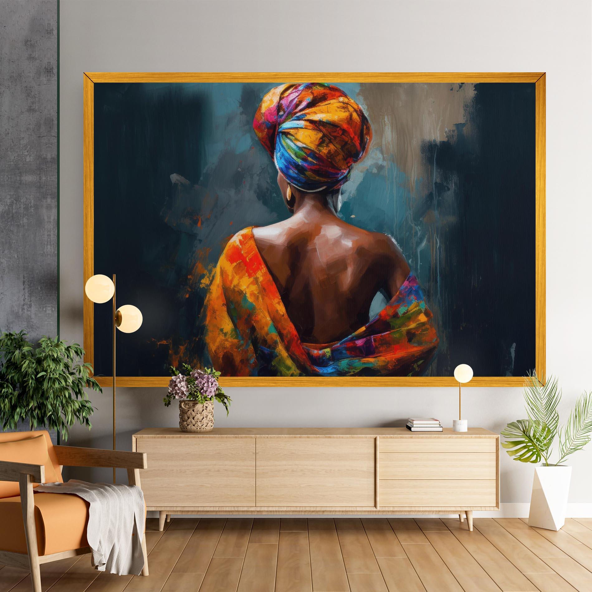 Leinwandbild Colorful Turban Woman mockup 9