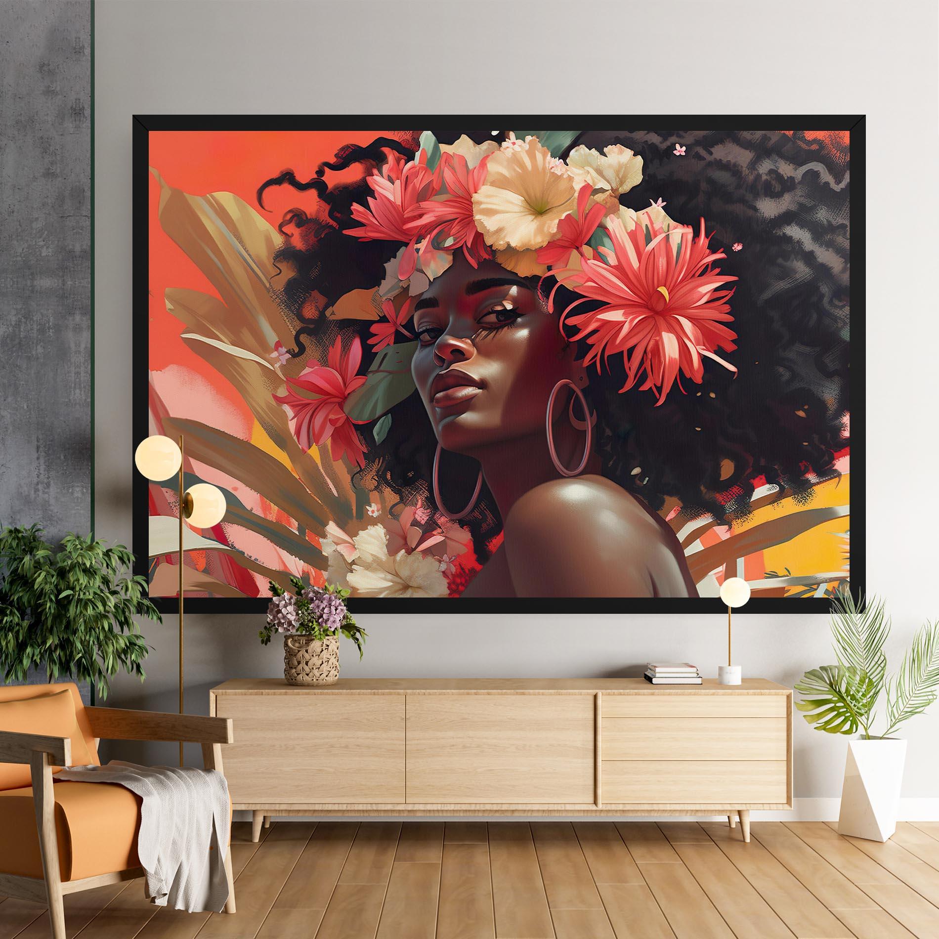 Leinwandbild African Flower Woman mockup 9