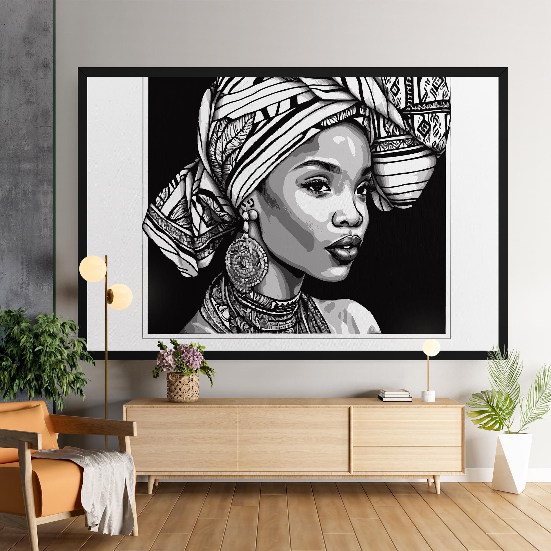 Beautiful African Lady mockup 9