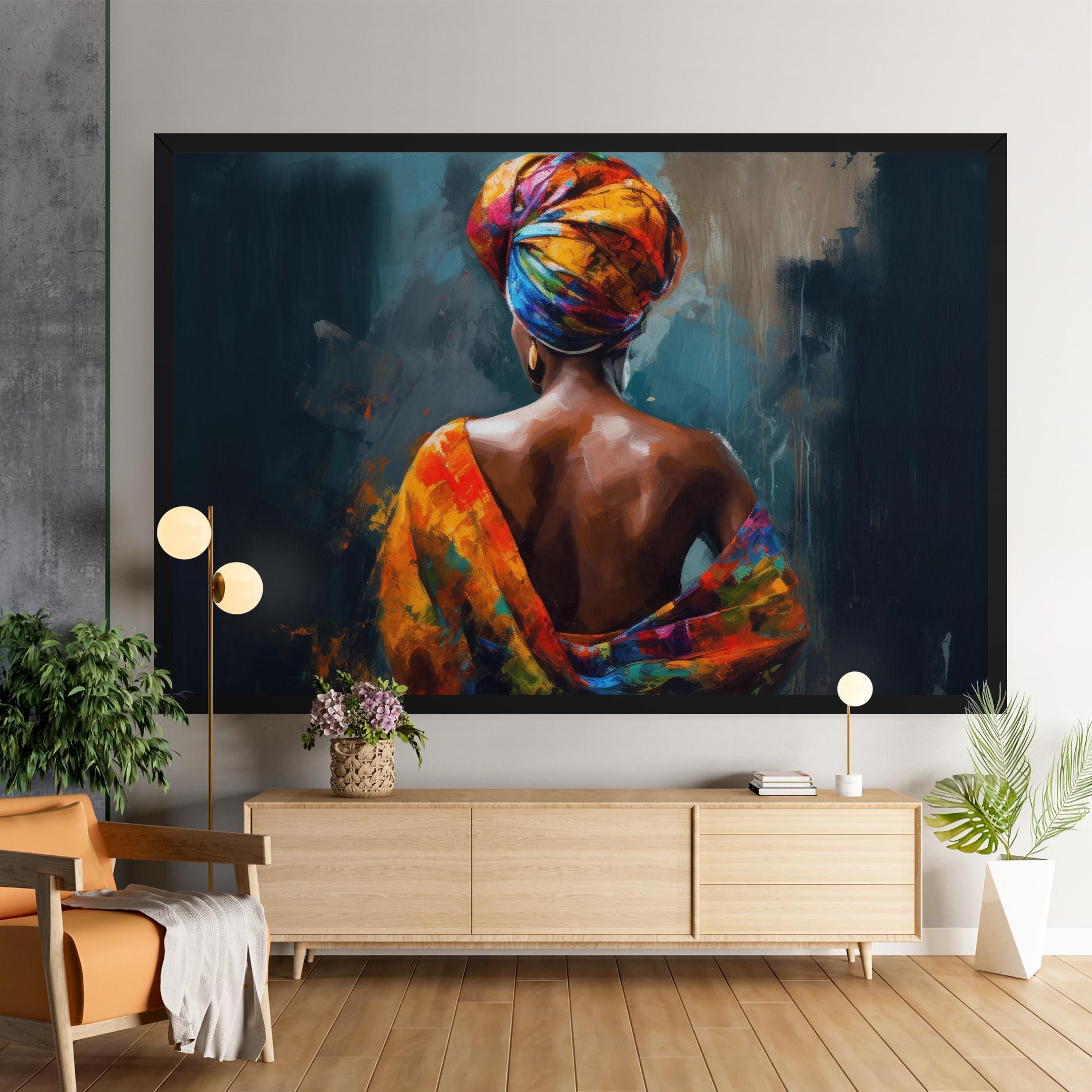 Leinwandbild Colorful Turban Woman mockup 9