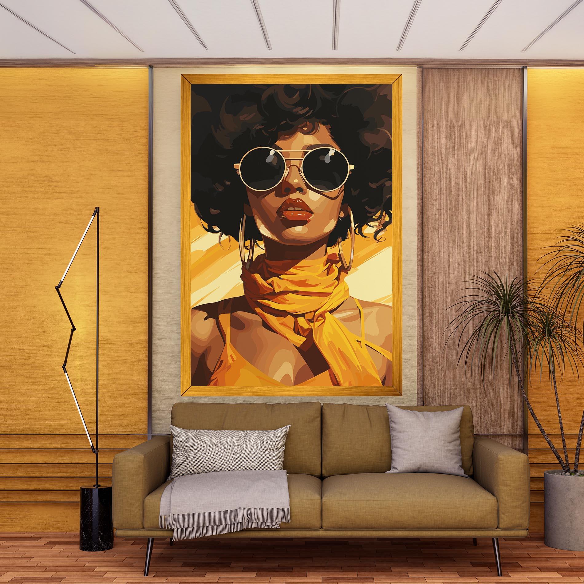 Leinwandbild African Yellow Woman mockup 9