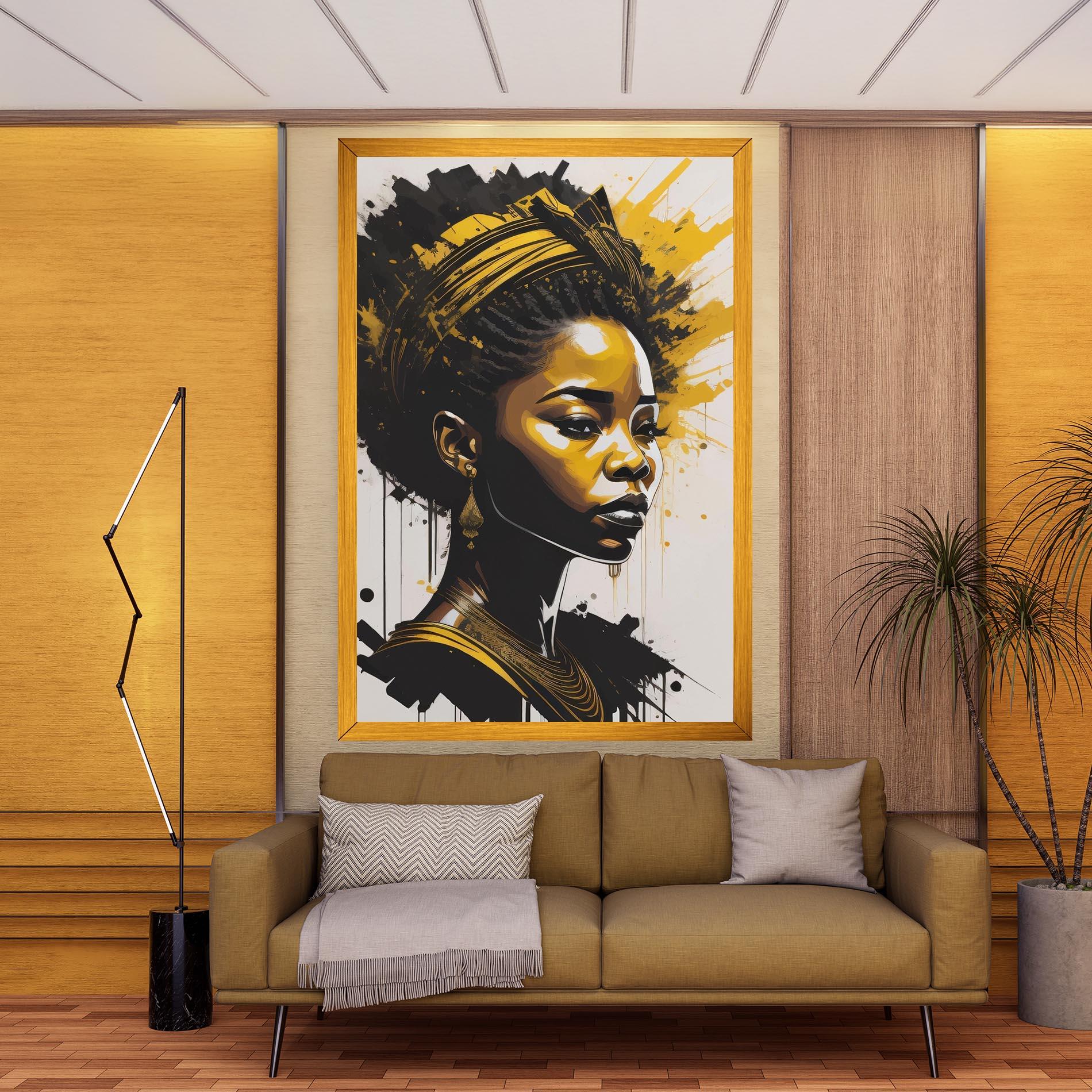 Leinwandbild Gold African Woman mockup 9