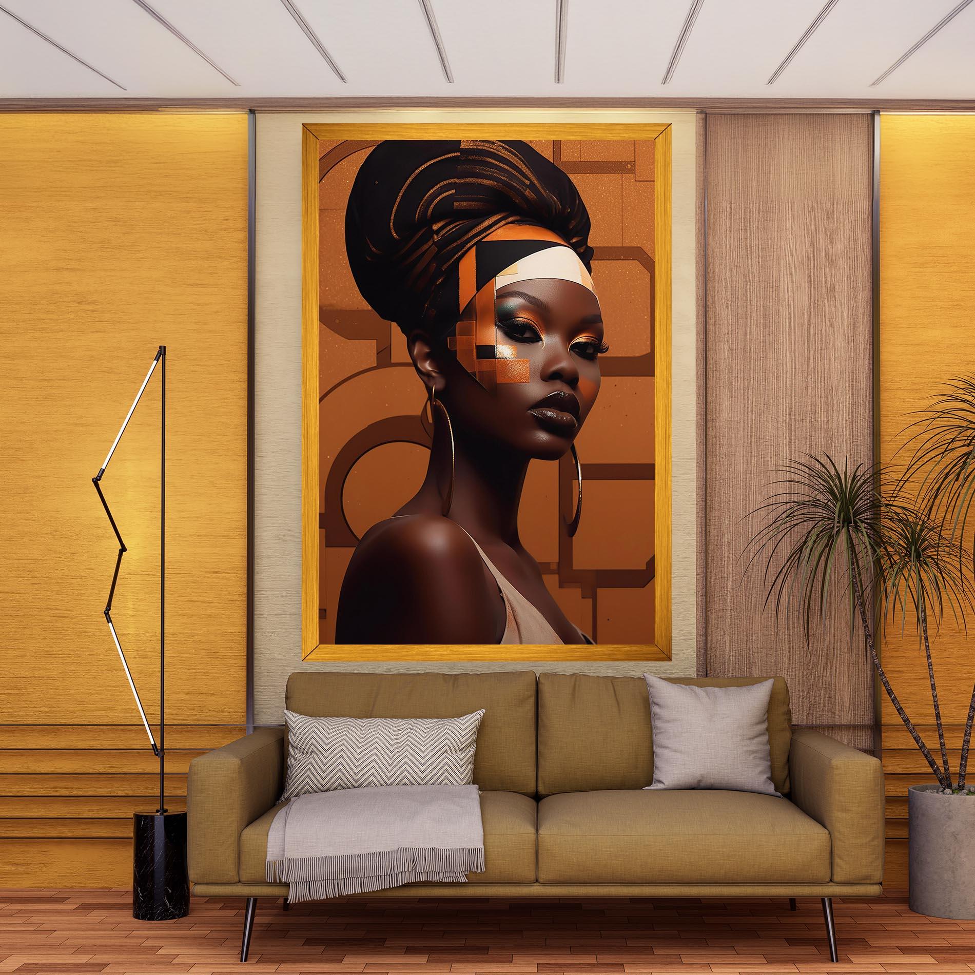 Leinwandbild Interesting African Makeup mockup 9