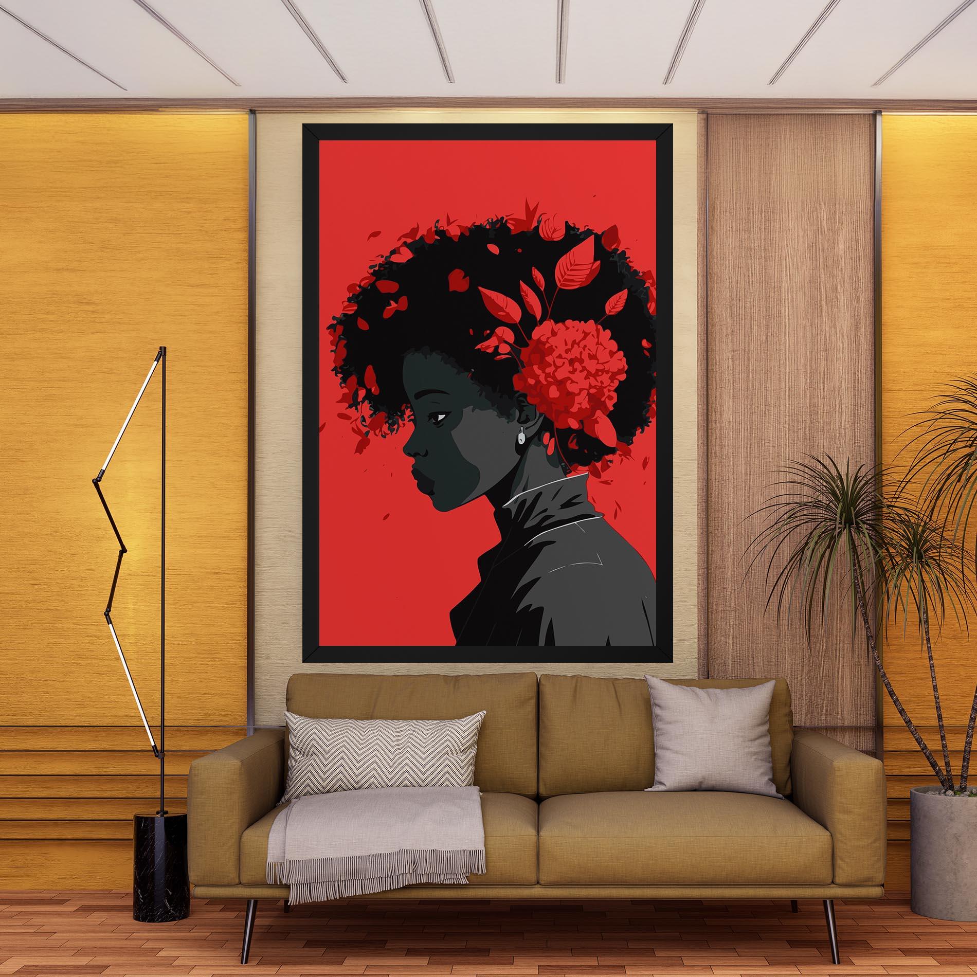 Leinwandbild African Red Flower mockup 9