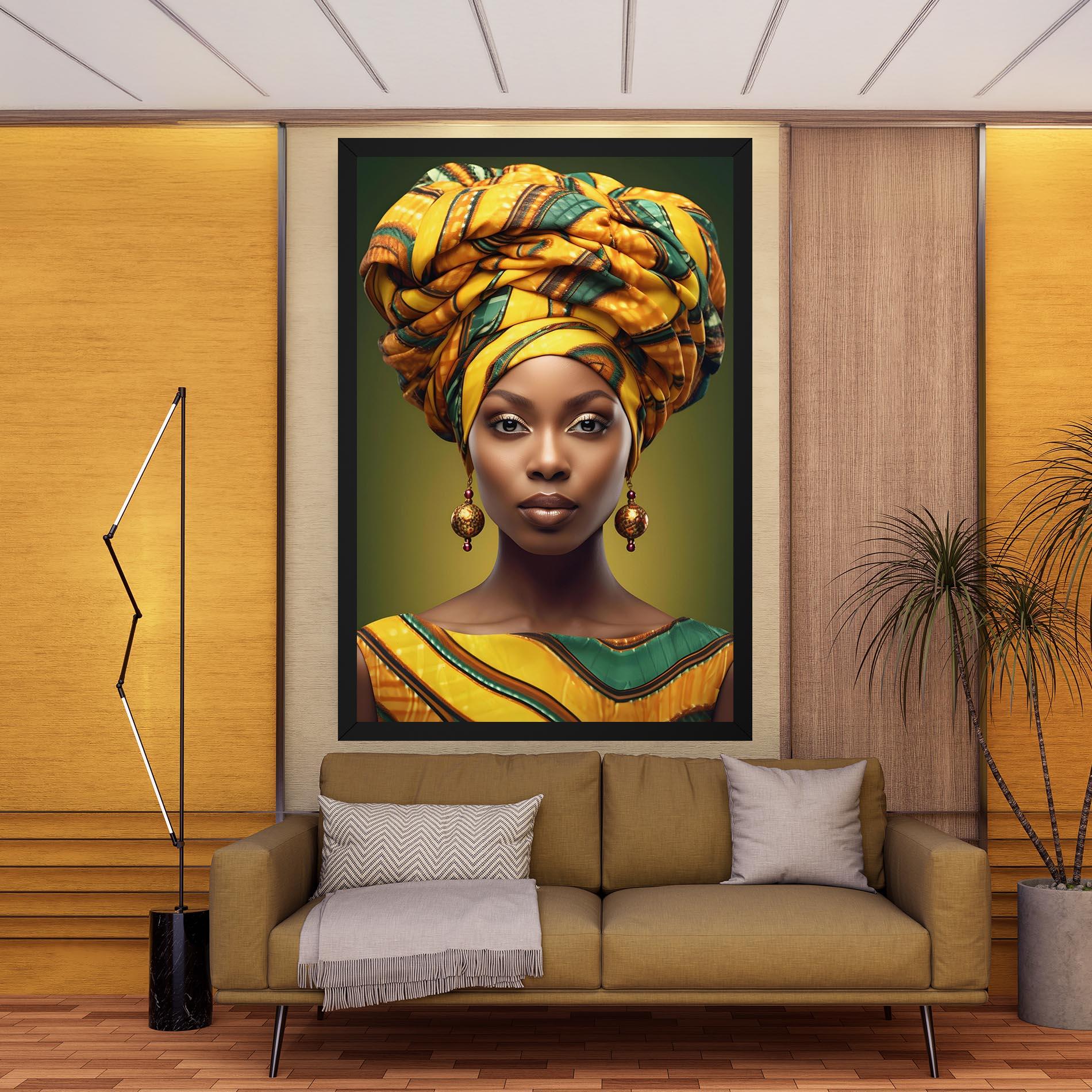 Leinwandbild Yellow Scarf Woman mockup 9