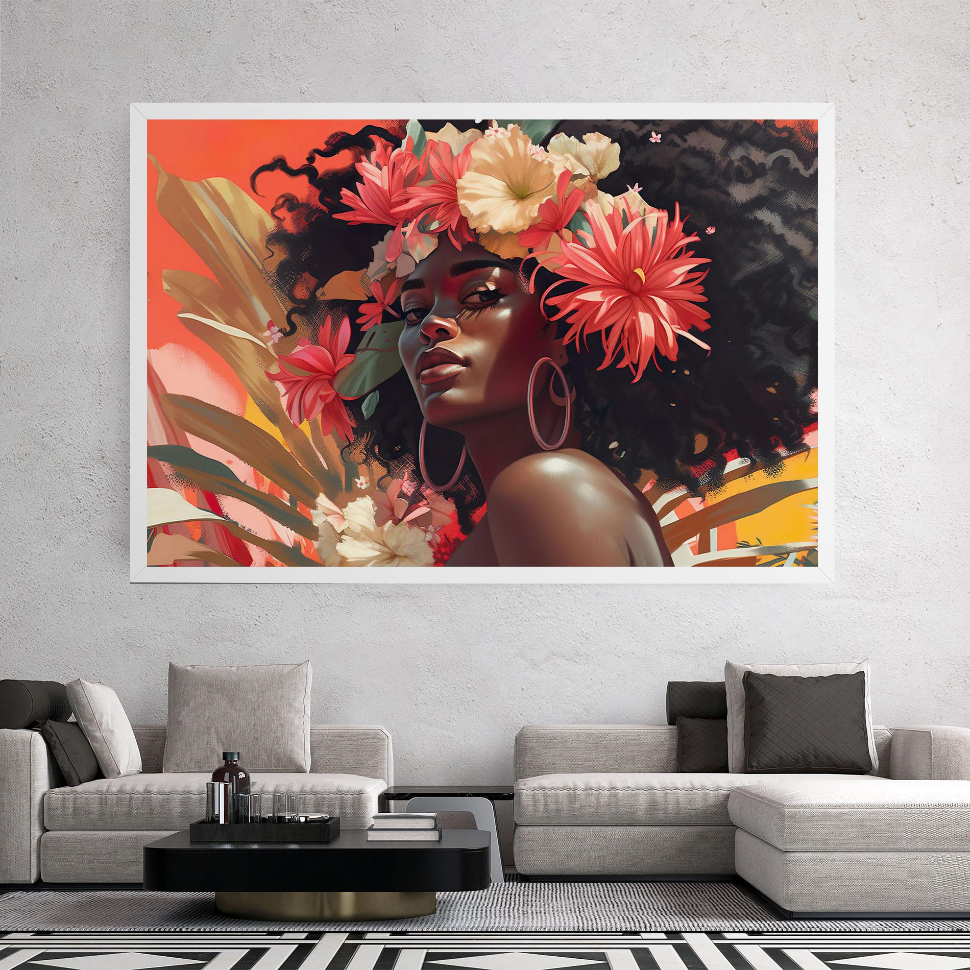 Leinwandbild African Flower Woman mockup 2