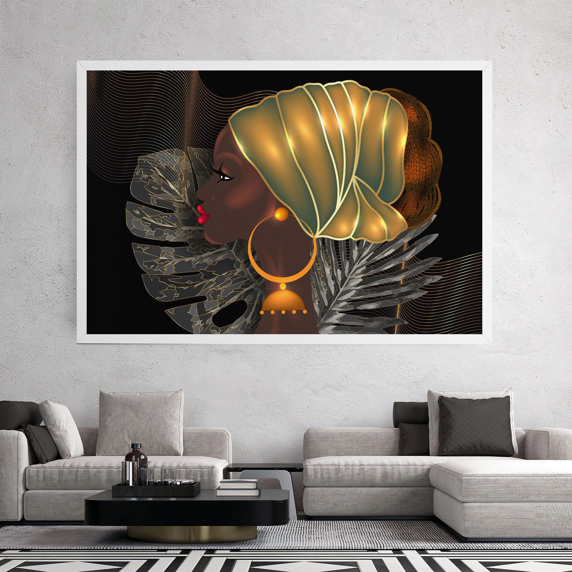 Leinwandbild African Gold Leaf mockup 2