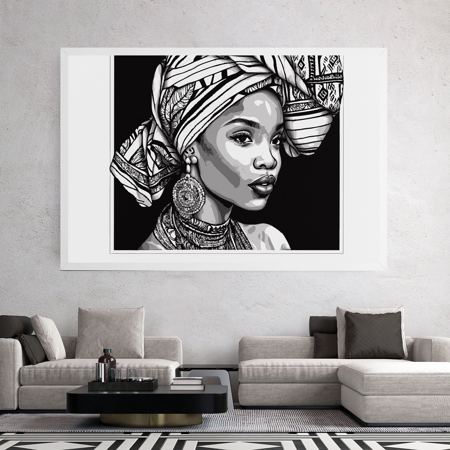 Beautiful African Lady mockup 2