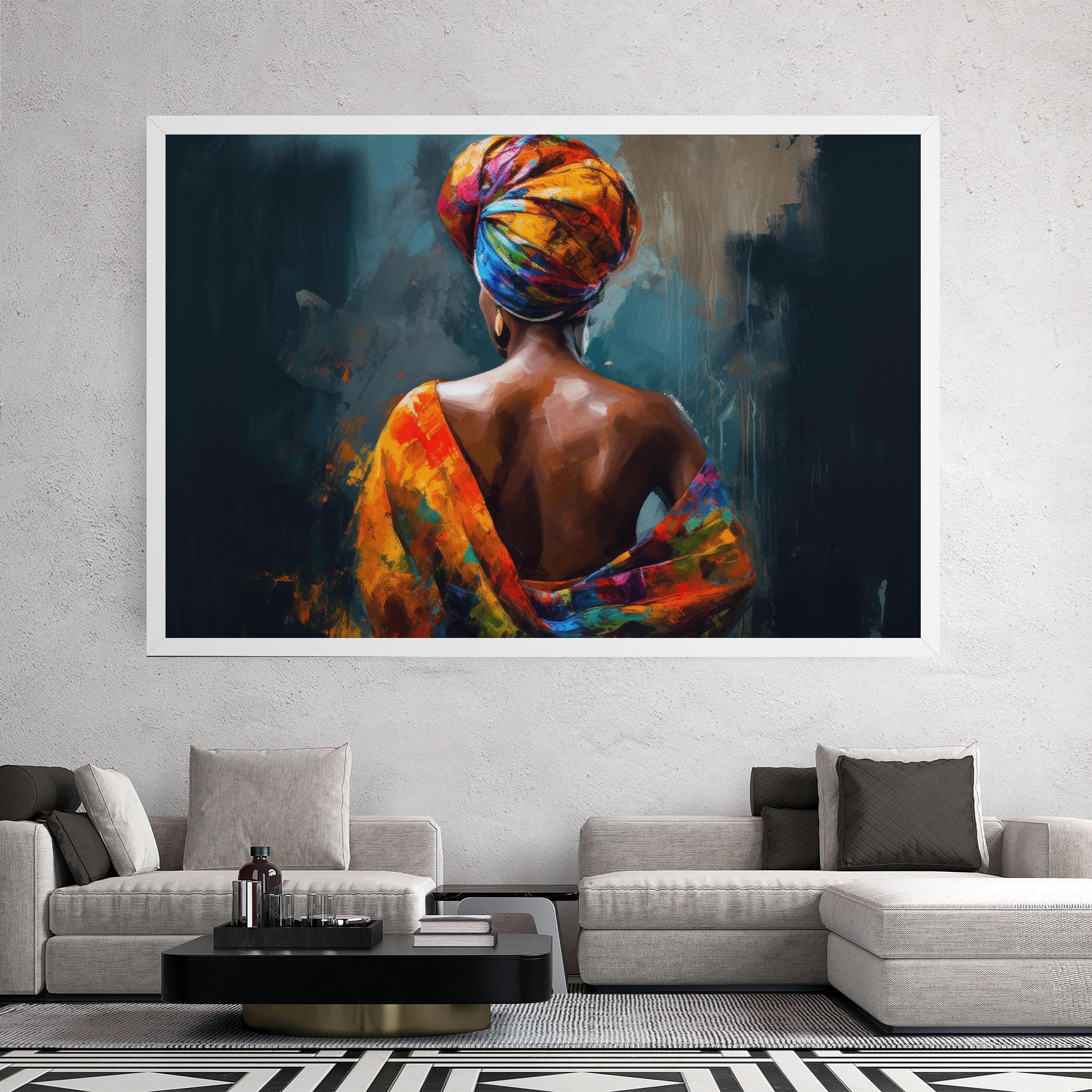 Leinwandbild Colorful Turban Woman mockup 2