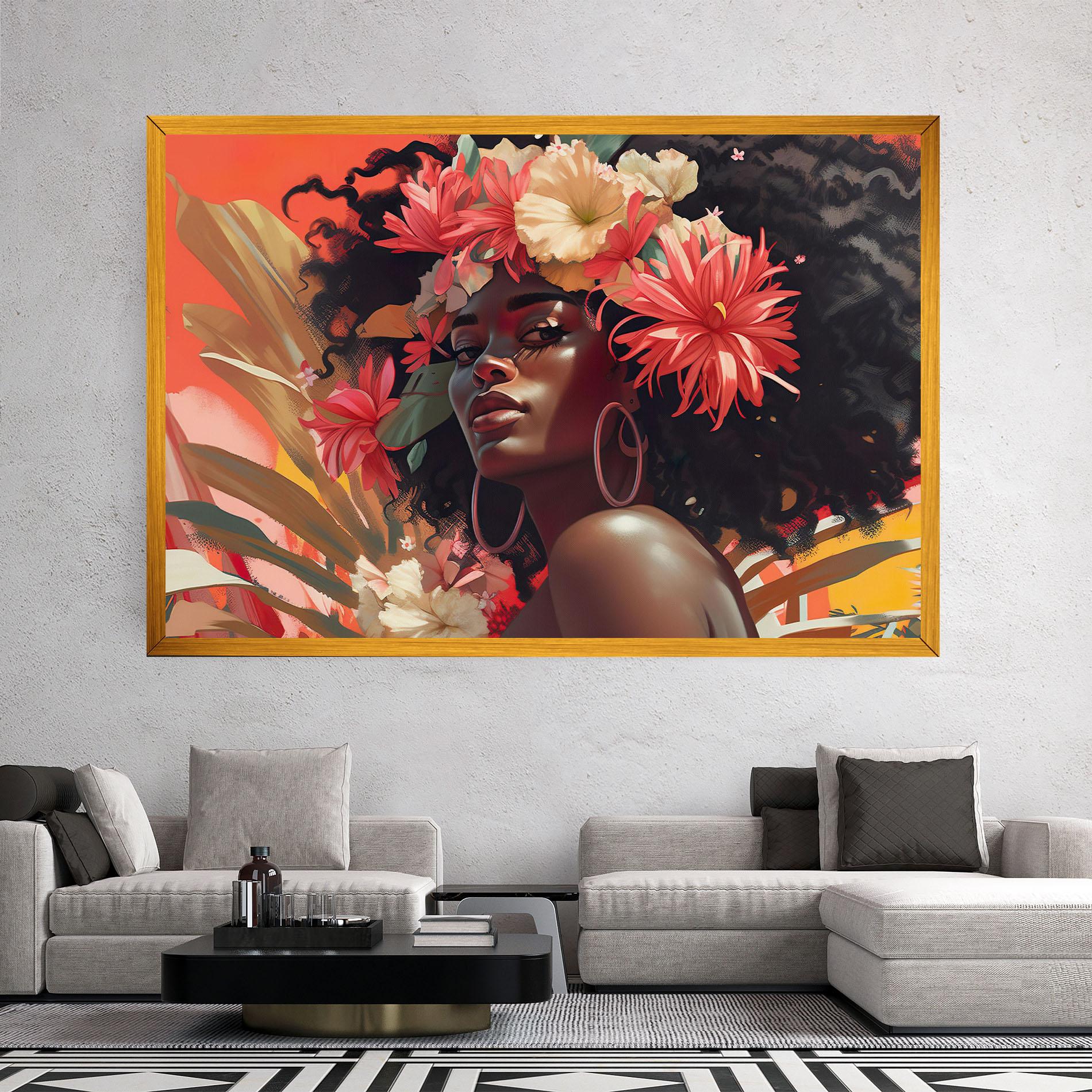 Leinwandbild African Flower Woman mockup 2