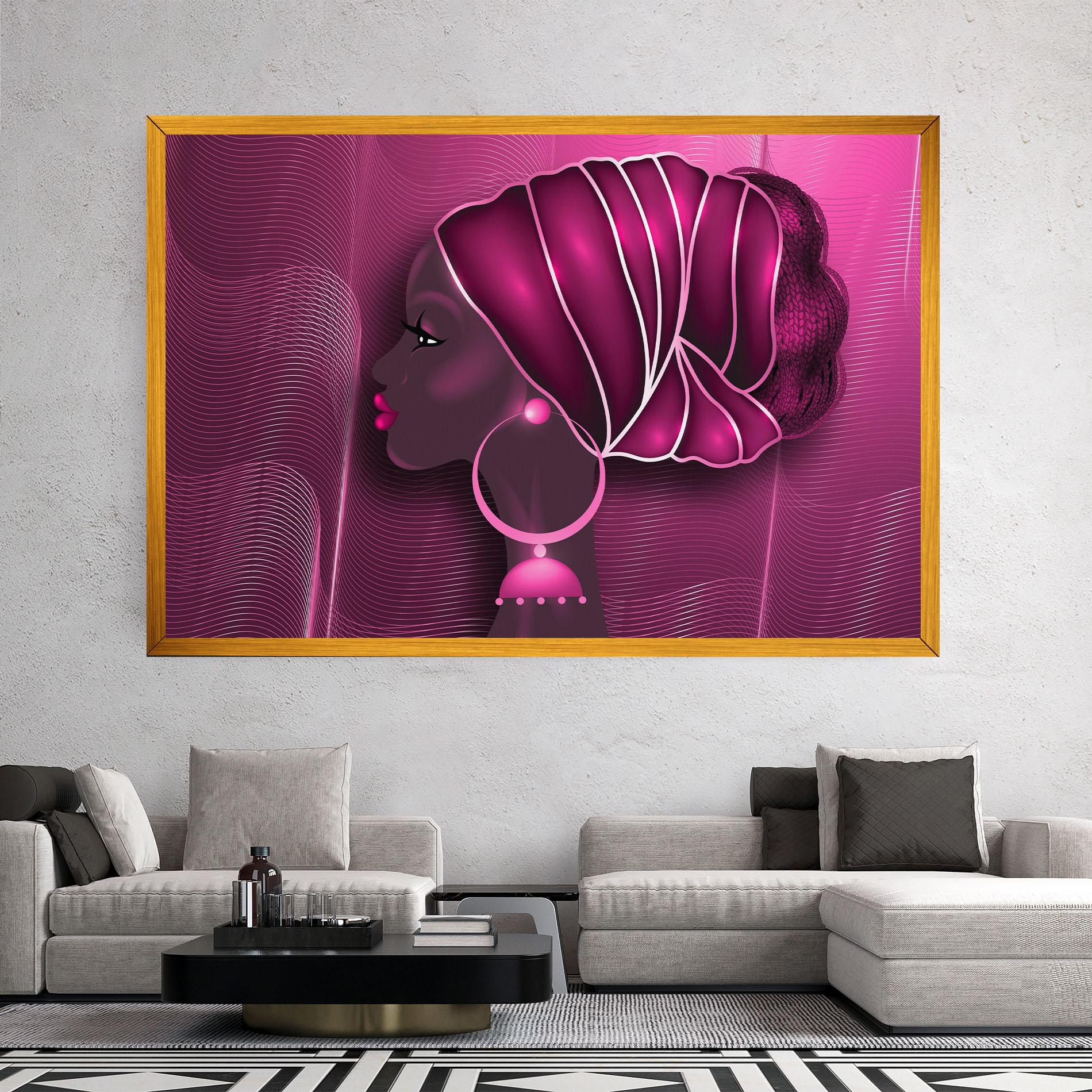 Leinwandbild African Pink Woman mockup 2