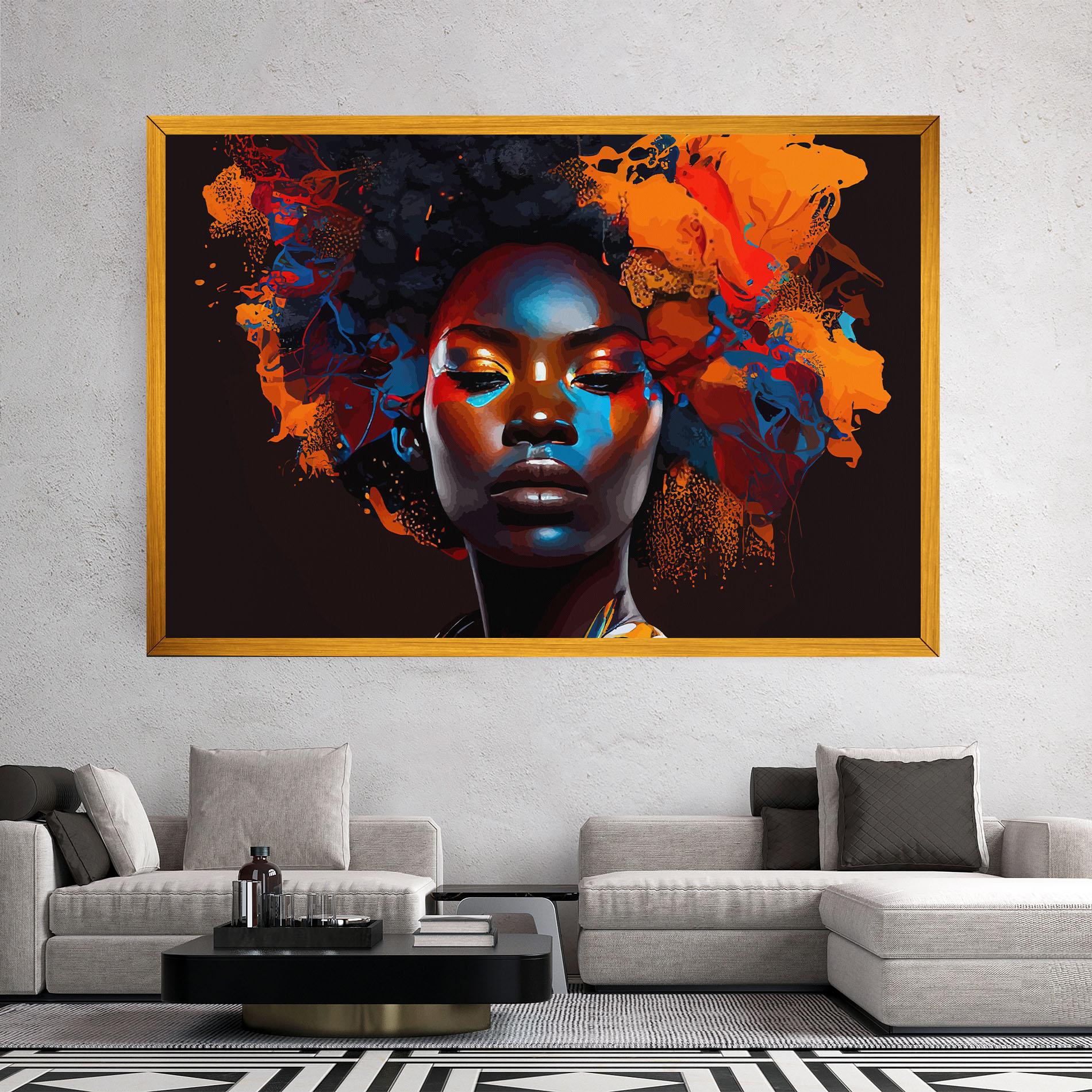 Leinwandbild Africat Yellow Hair mockup 2