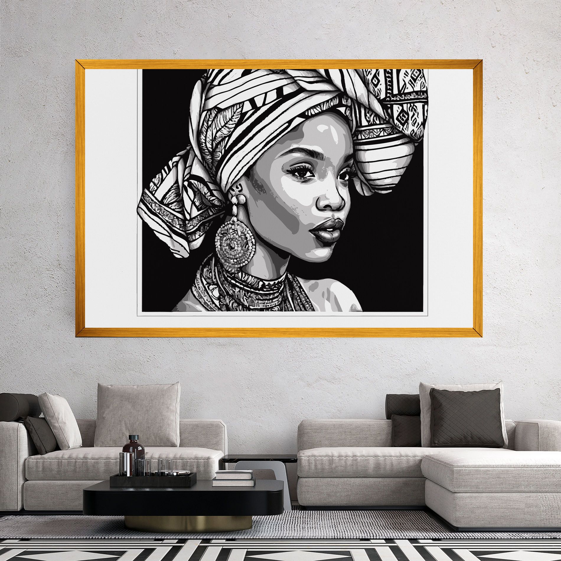 Beautiful African Lady mockup 2