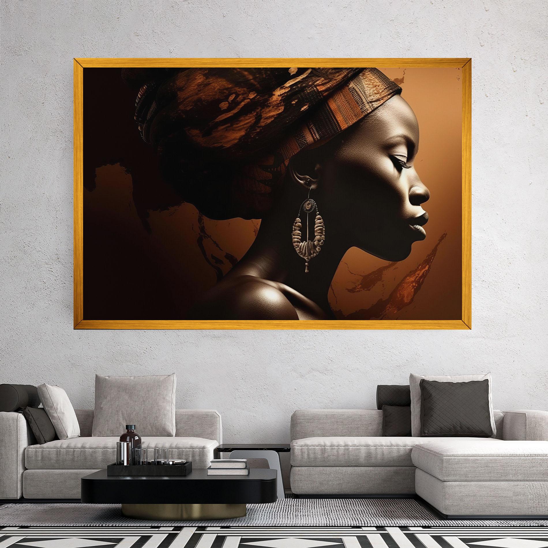 Leinwandbild Interesting African Earrings mockup 2