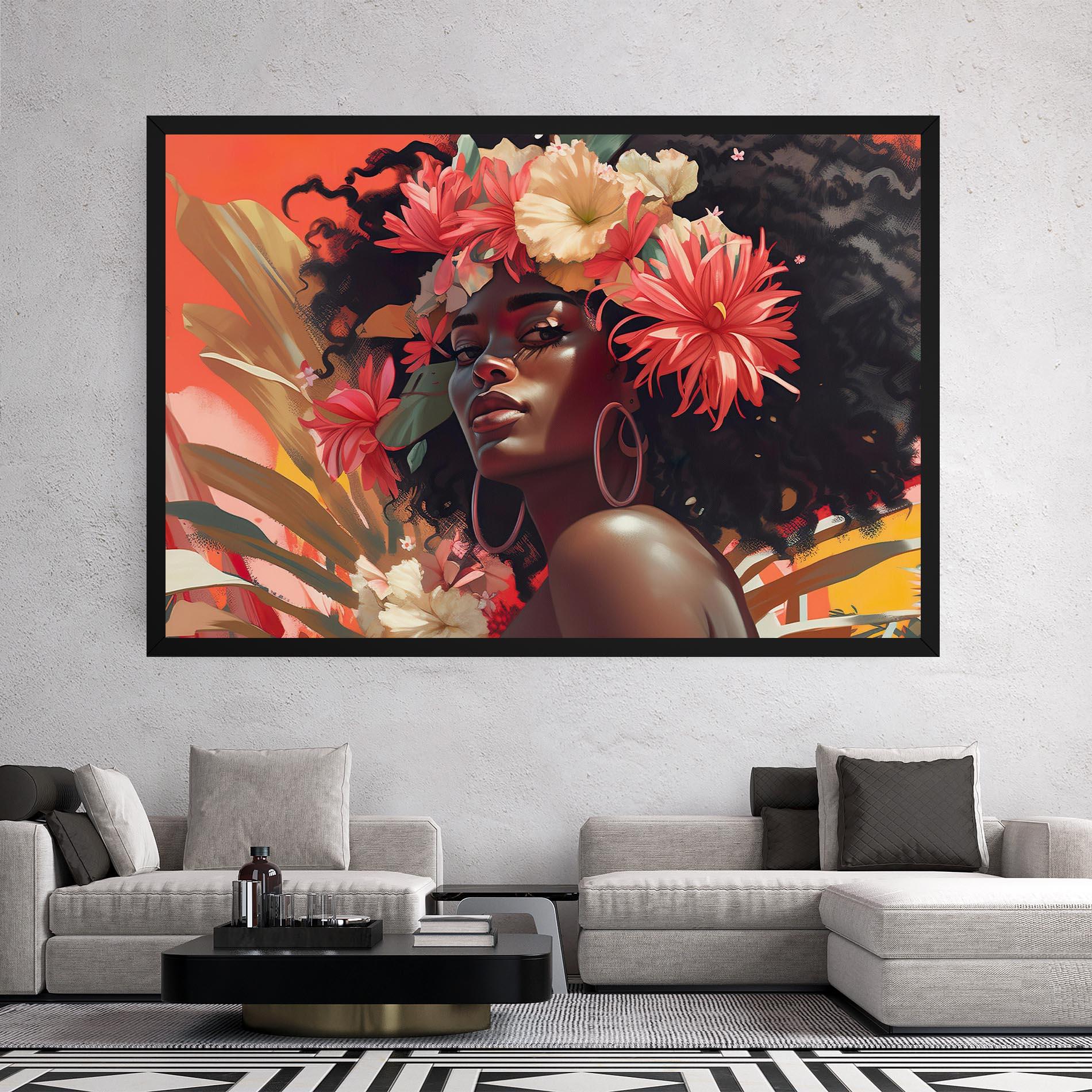 Leinwandbild African Flower Woman mockup 2