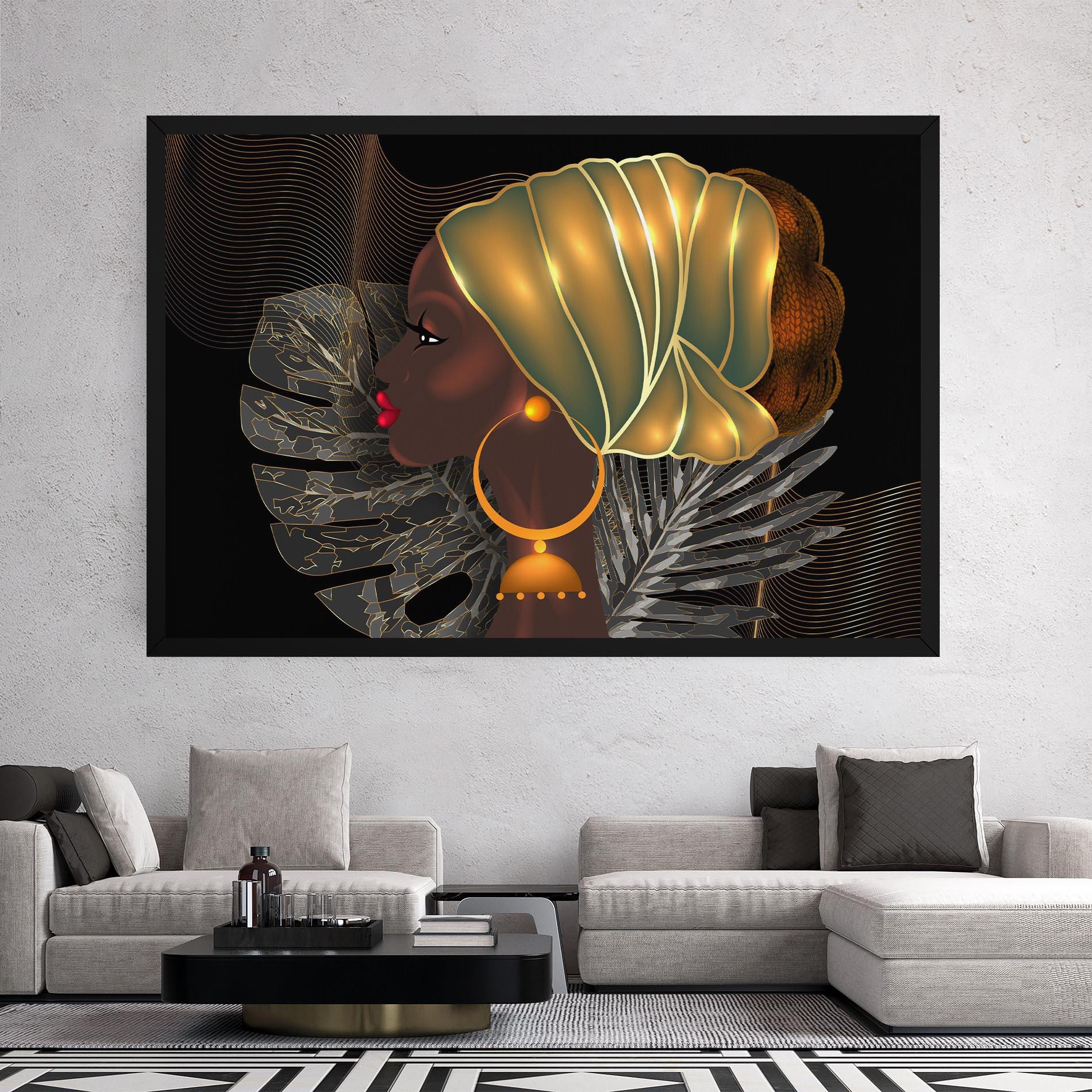 Leinwandbild African Gold Leaf mockup 2