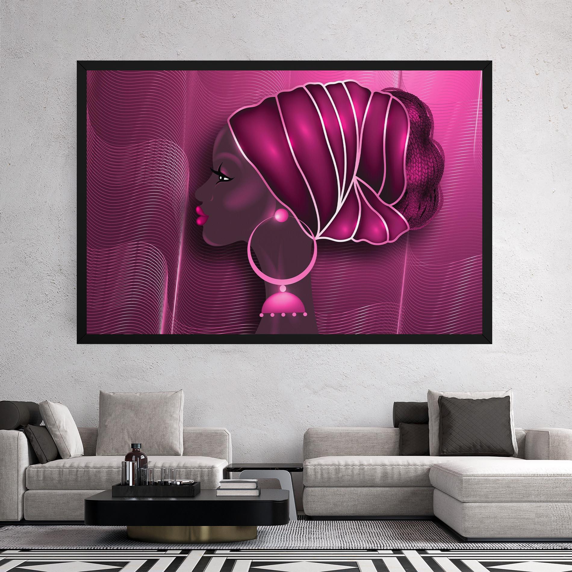 Leinwandbild African Pink Woman mockup 2