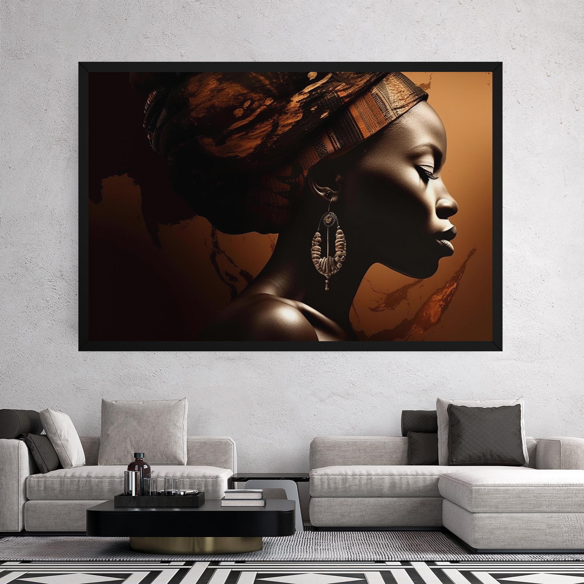 Leinwandbild Interesting African Earrings mockup 2