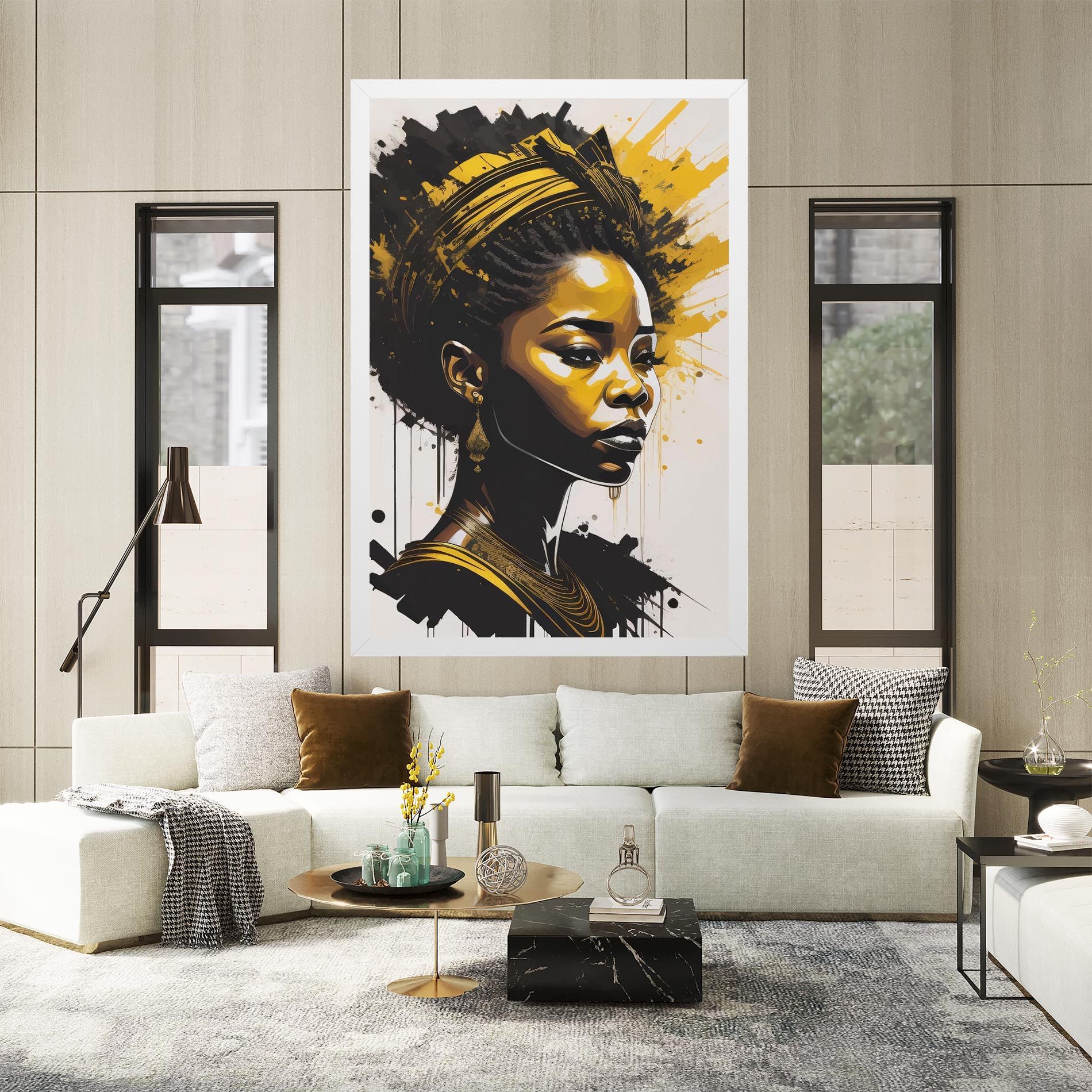 Gold African Woman mockup 2