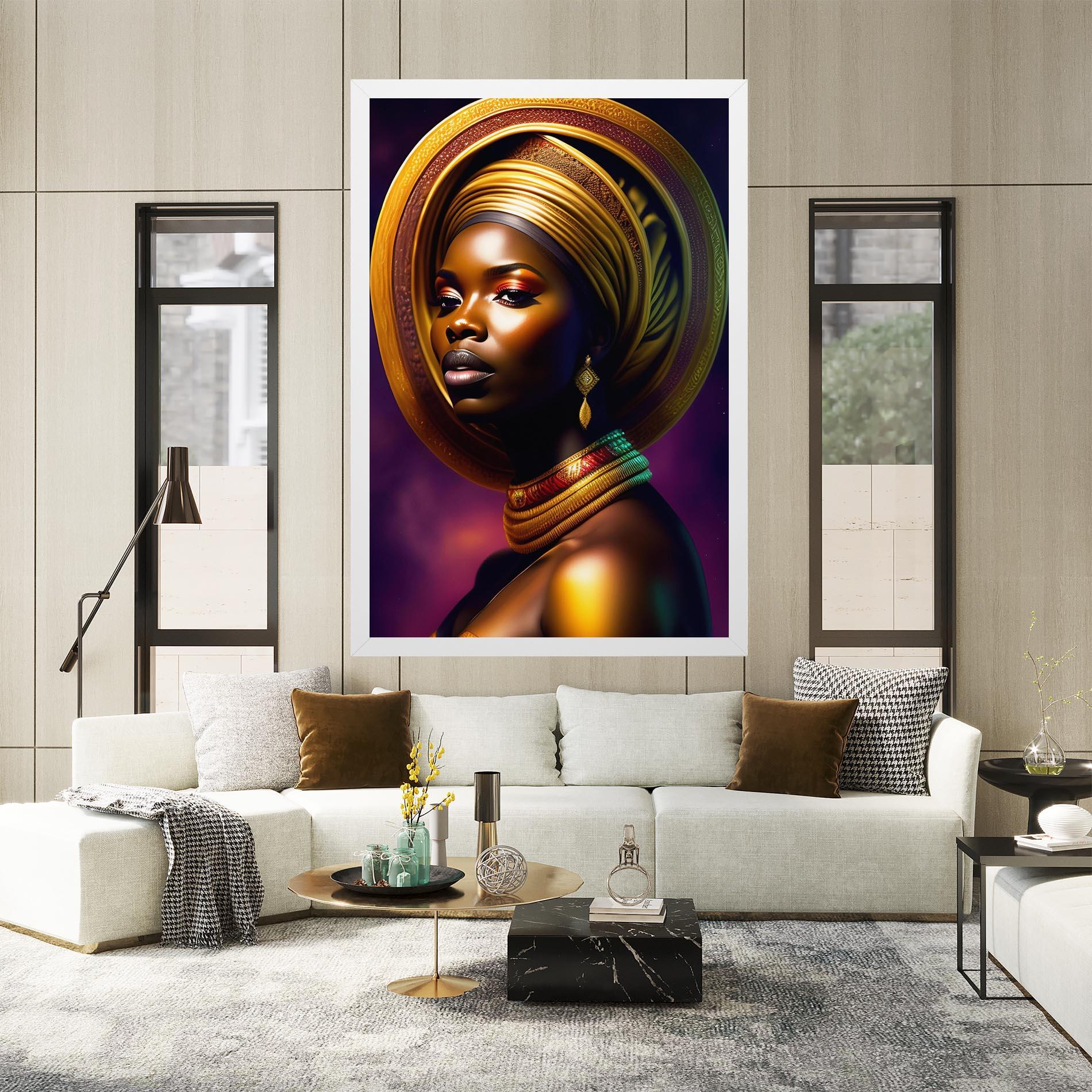 Leinwandbild Golden Crown Woman mockup 2
