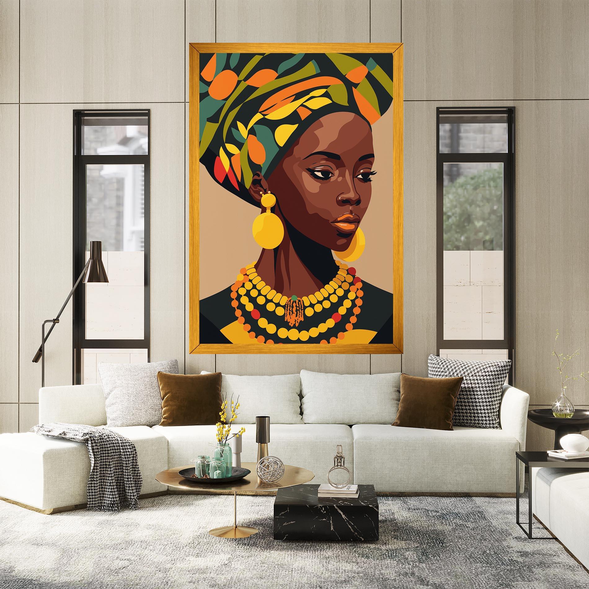 Leinwandbild African Earrings mockup 2