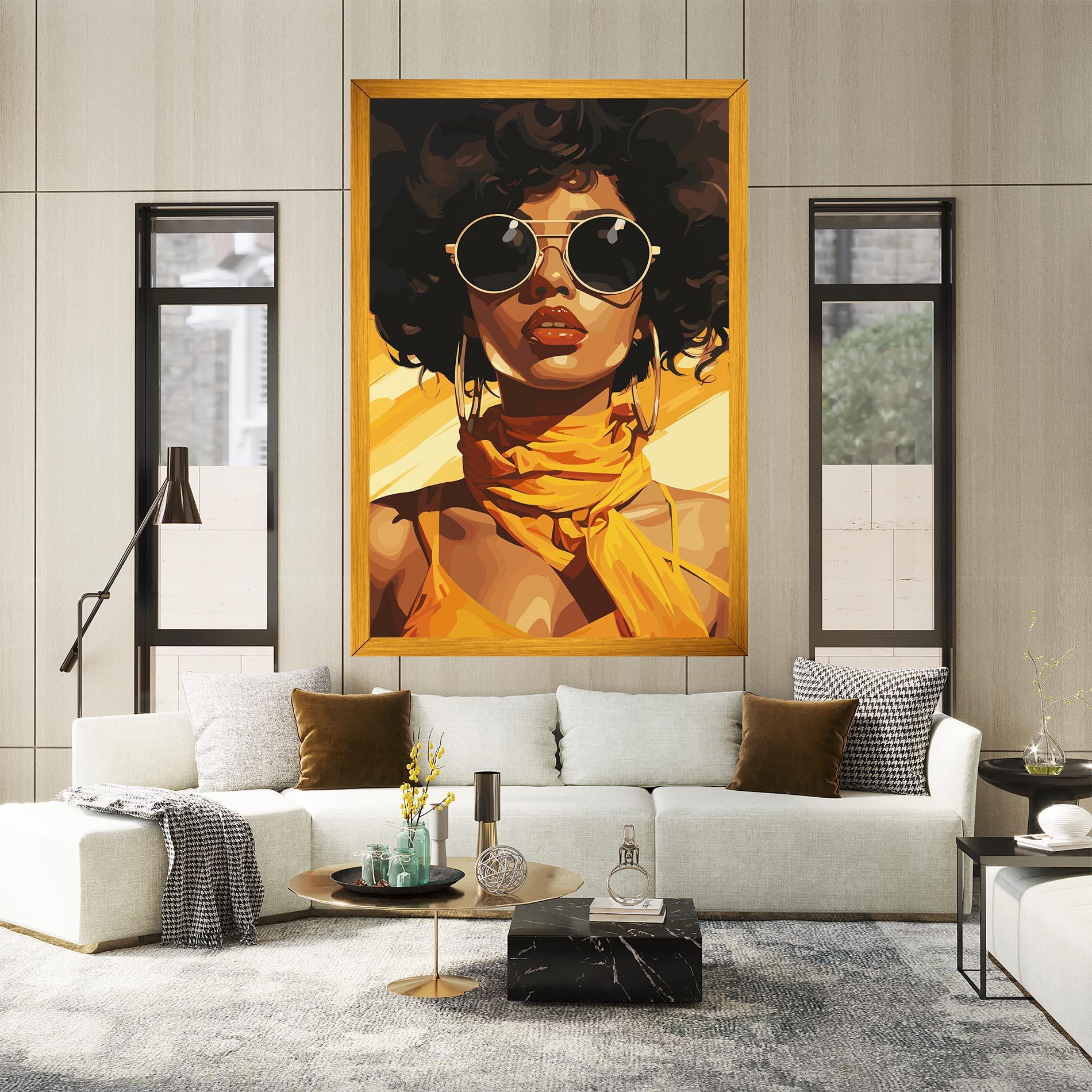 Leinwandbild African Yellow Woman mockup 2