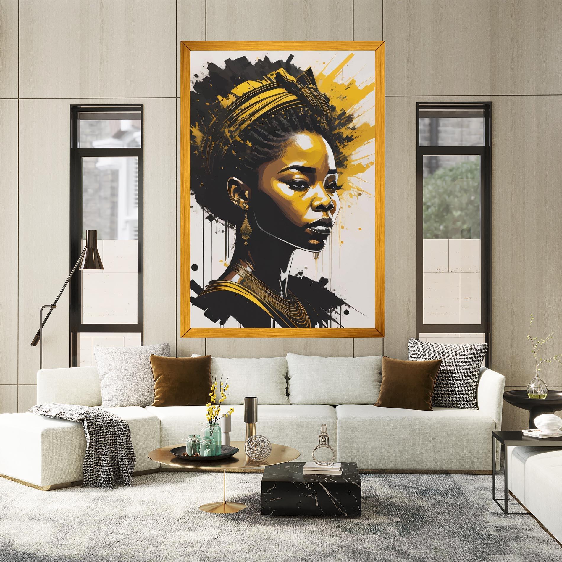 Leinwandbild Gold African Woman mockup 2