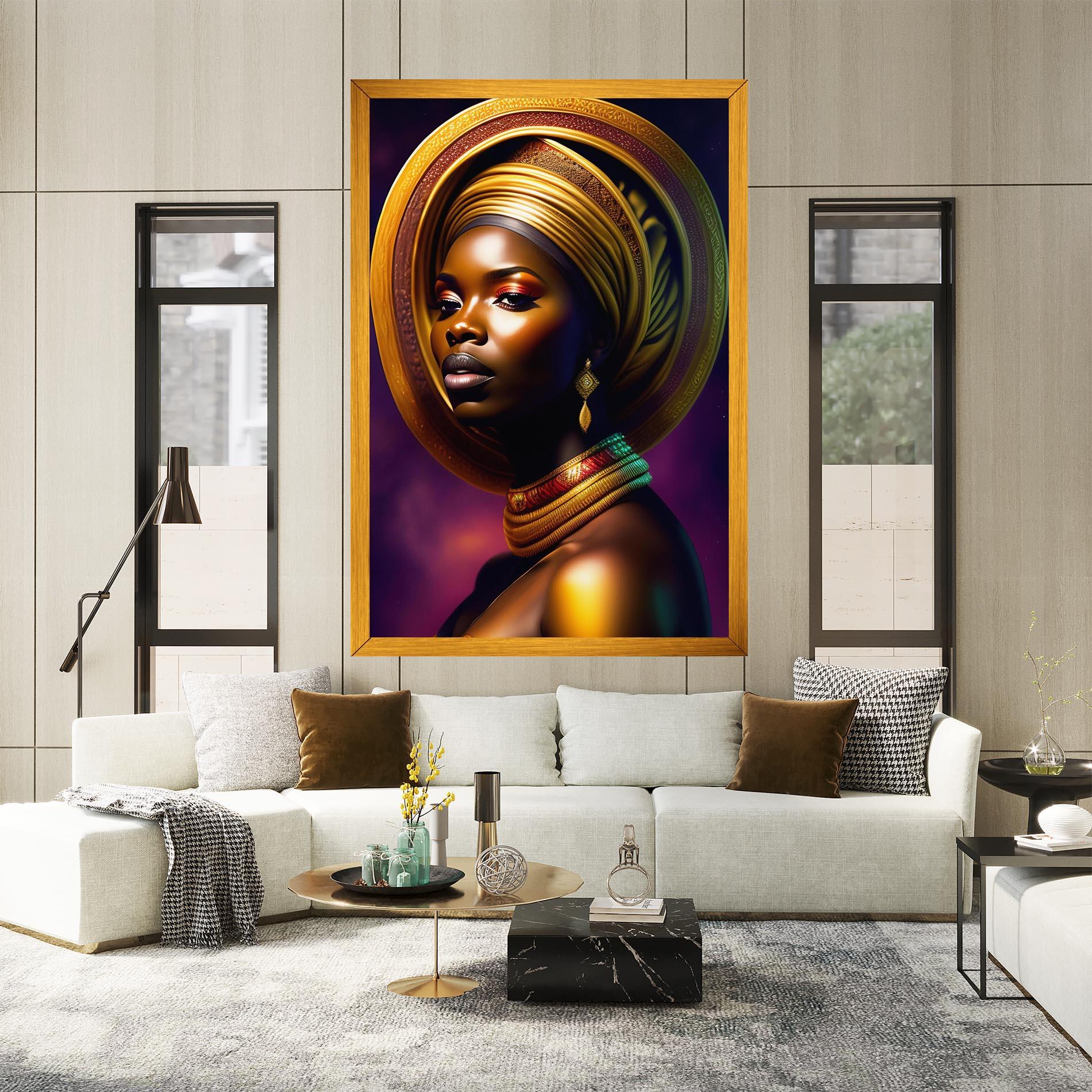 Leinwandbild Golden Crown Woman mockup 2