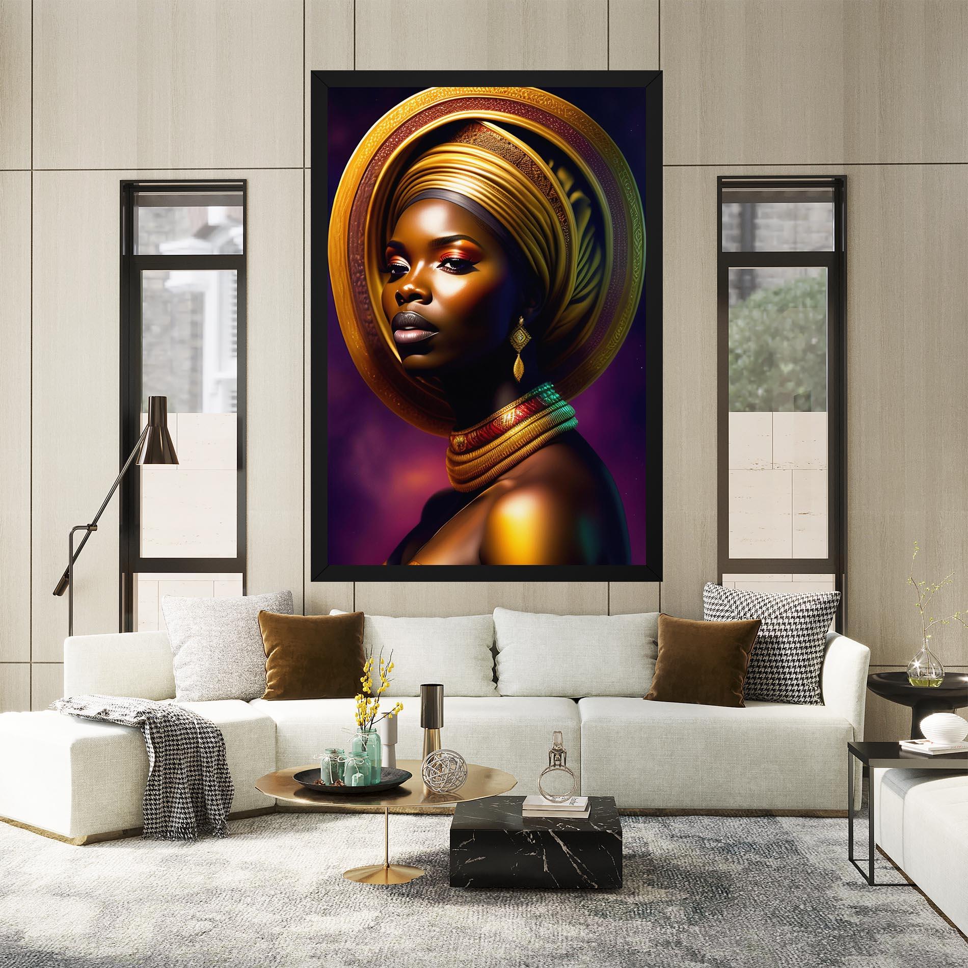 Leinwandbild Golden Crown Woman mockup 2