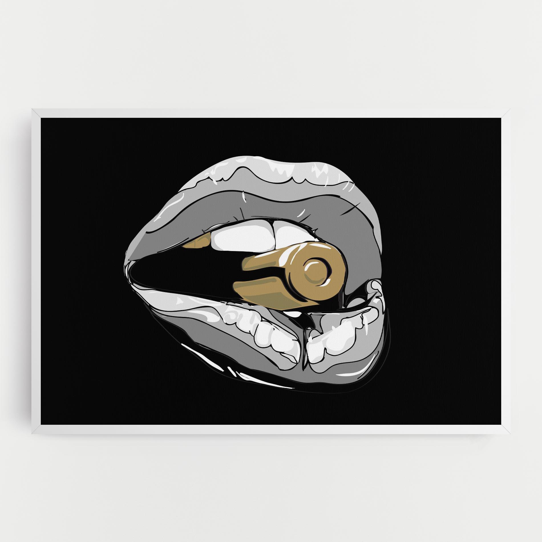 Leinwandbild Grey Bullet Lips mockup 0