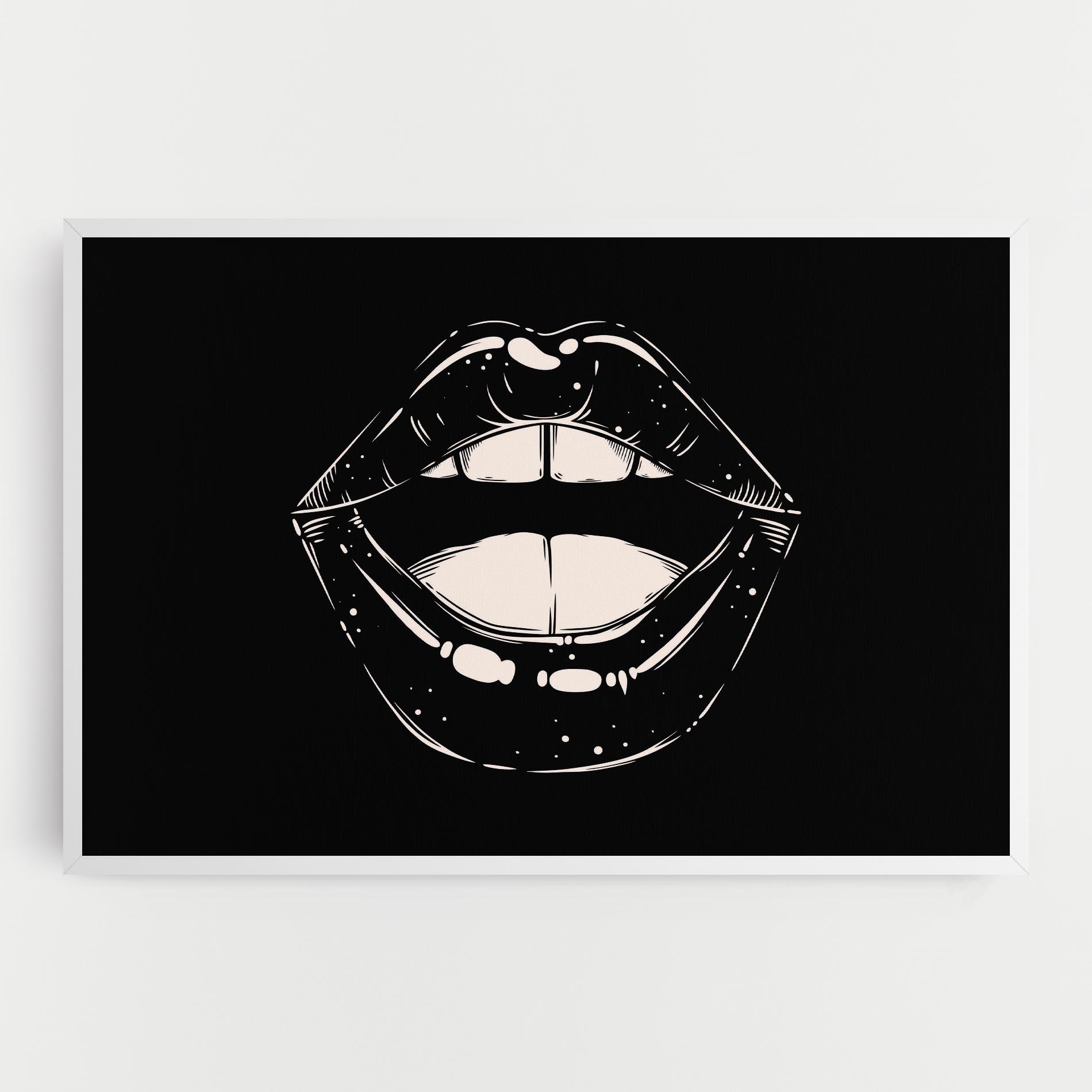 Leinwandbild Lips On Black mockup 0