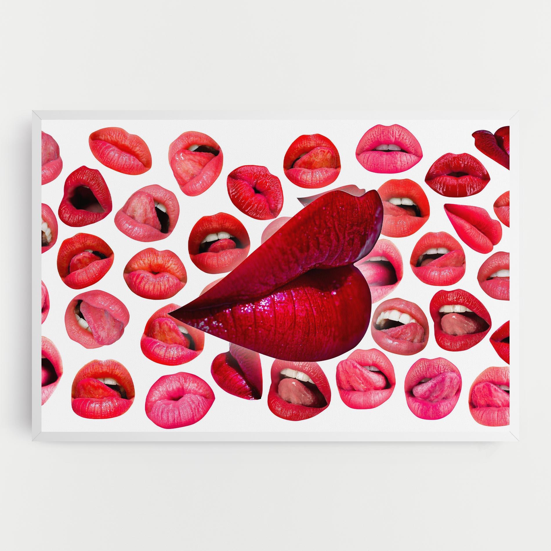 Leinwandbild Red Lip Female mockup 0
