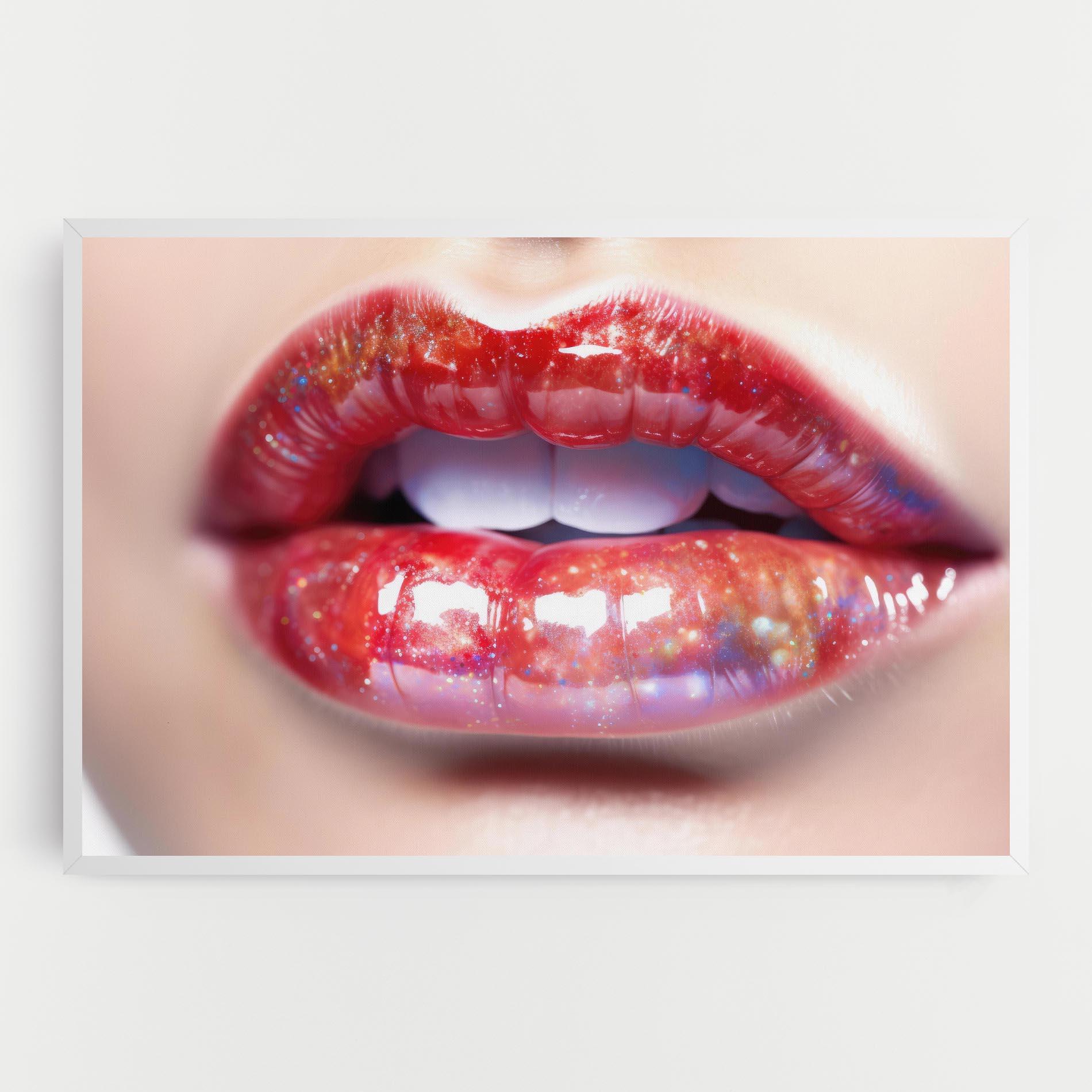 Leinwandbild Red Pretty Lips mockup 0