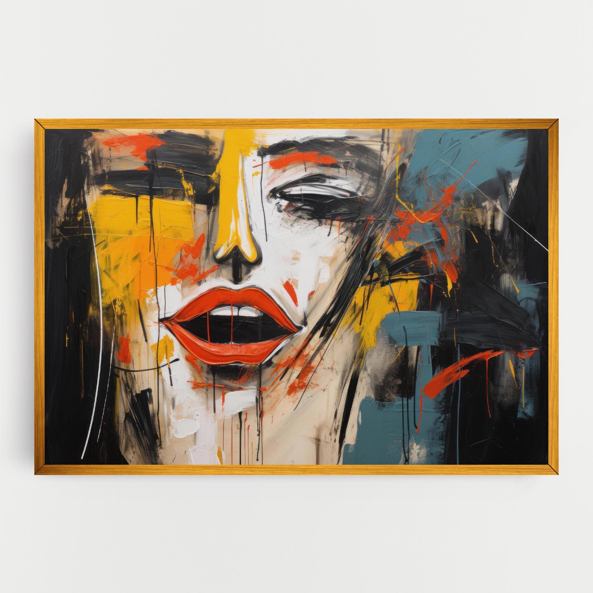 Leinwandbild Abstract Woman Lips mockup 0