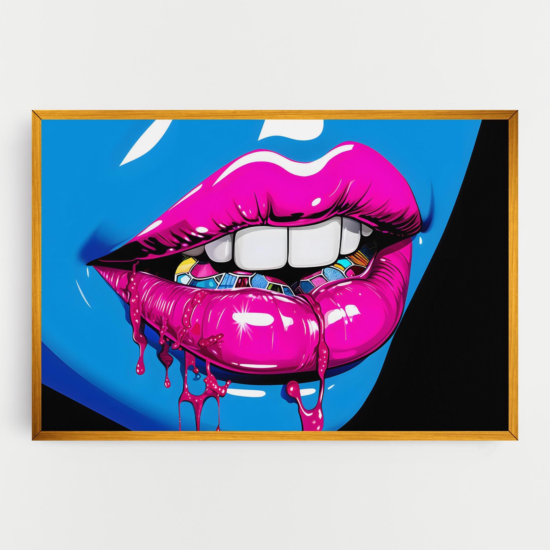 Blue Pink Lips Art mockup 0