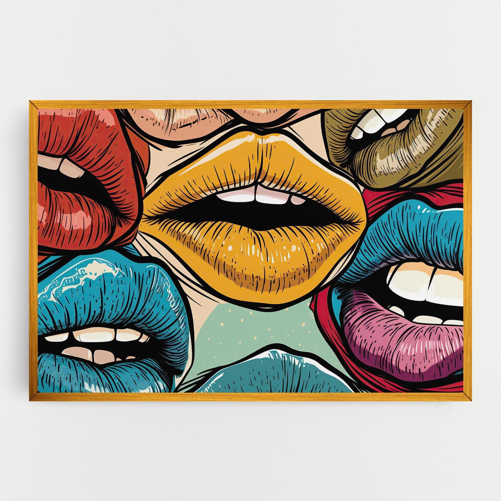 Leinwandbild Comic Book Color Lips mockup 0