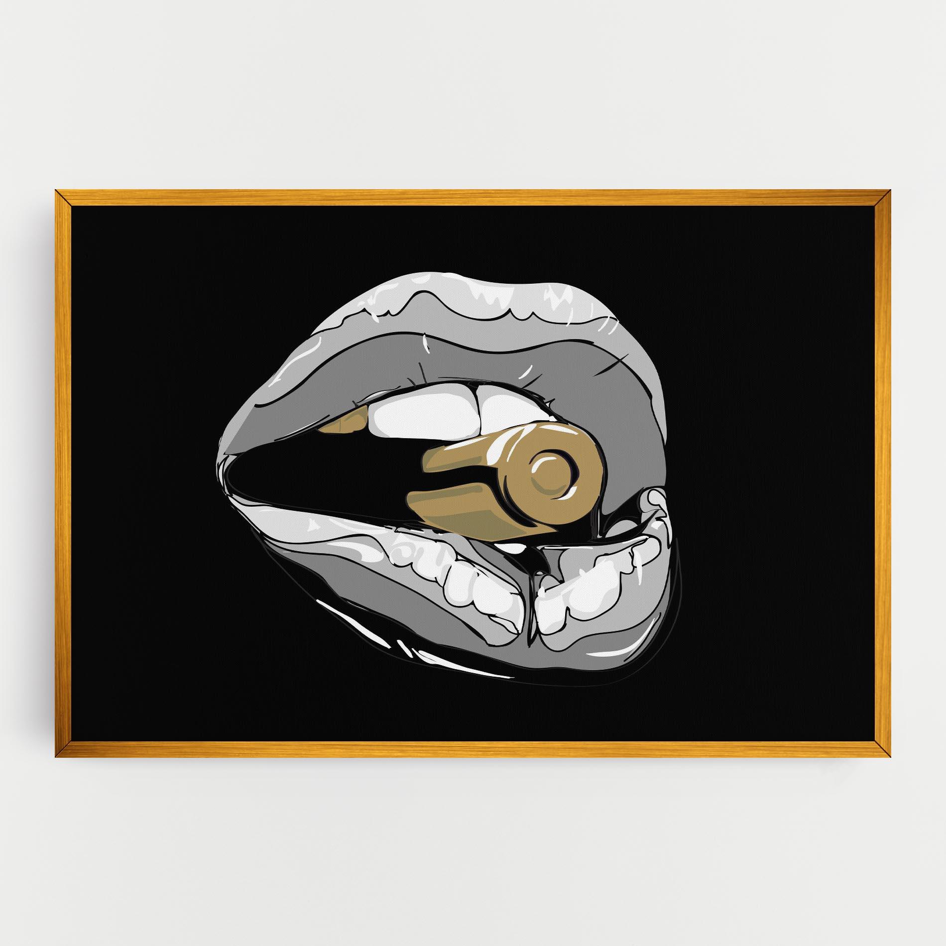 Leinwandbild Grey Bullet Lips mockup 0
