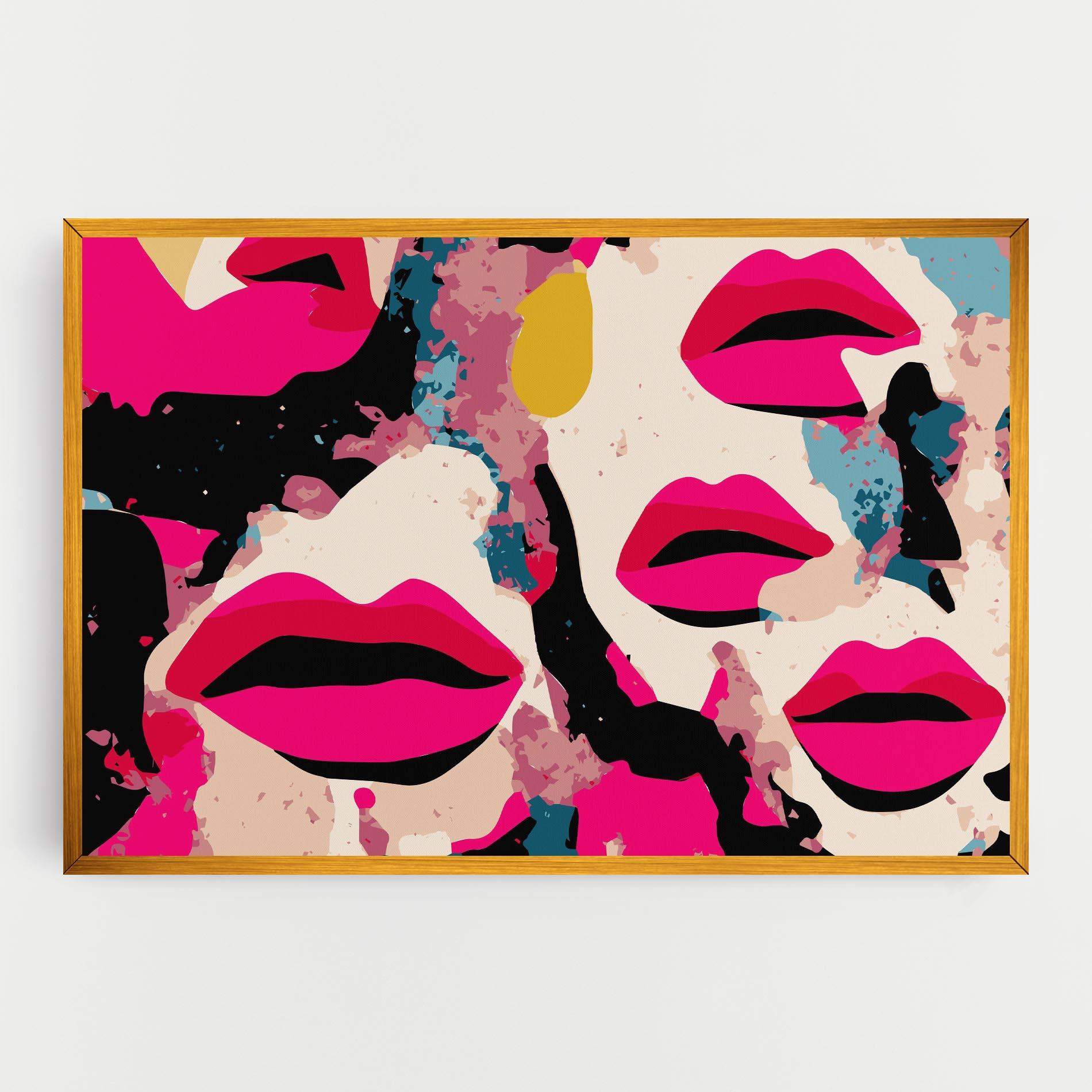 Leinwandbild Pink Lips mockup 0