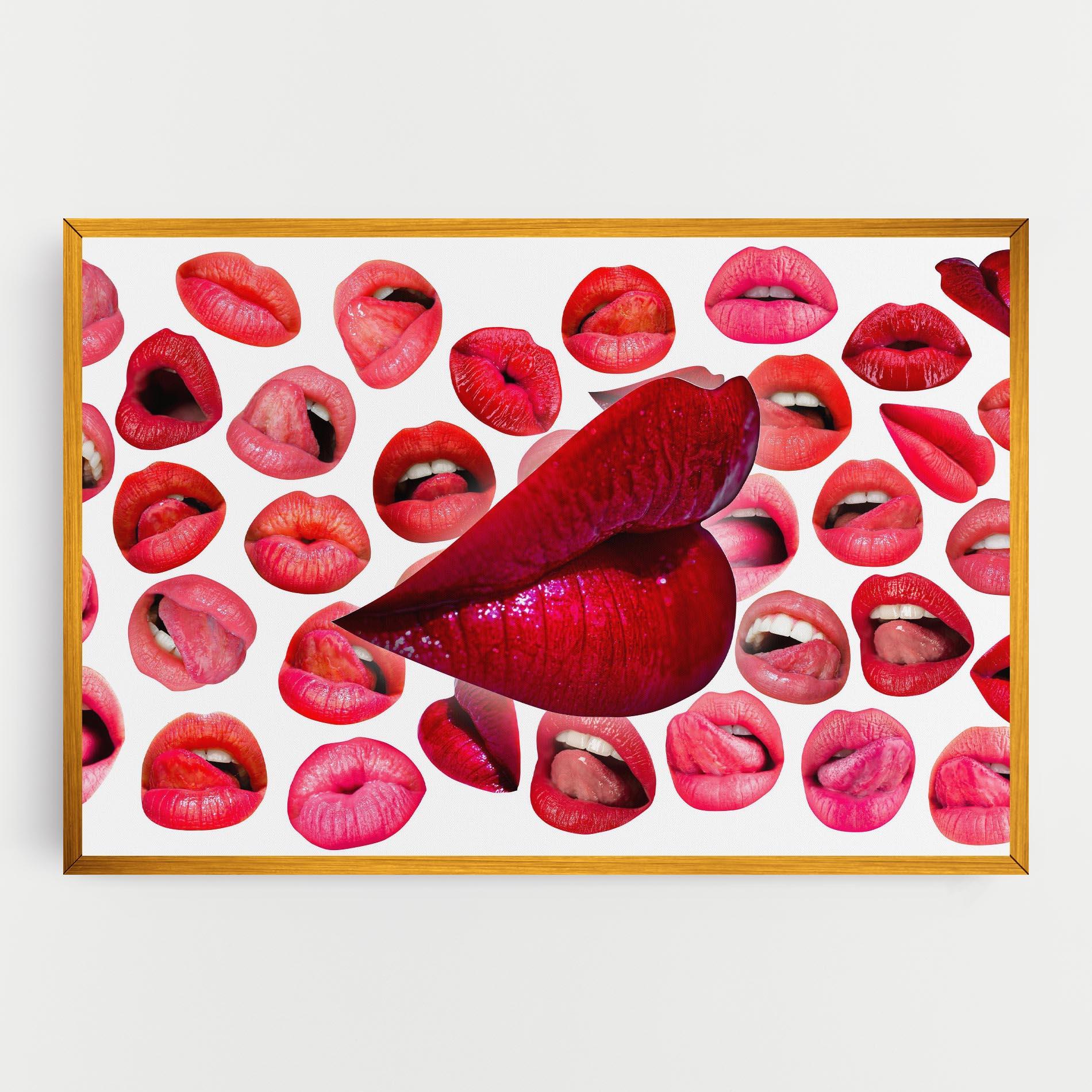 Leinwandbild Red Lip Female mockup 0