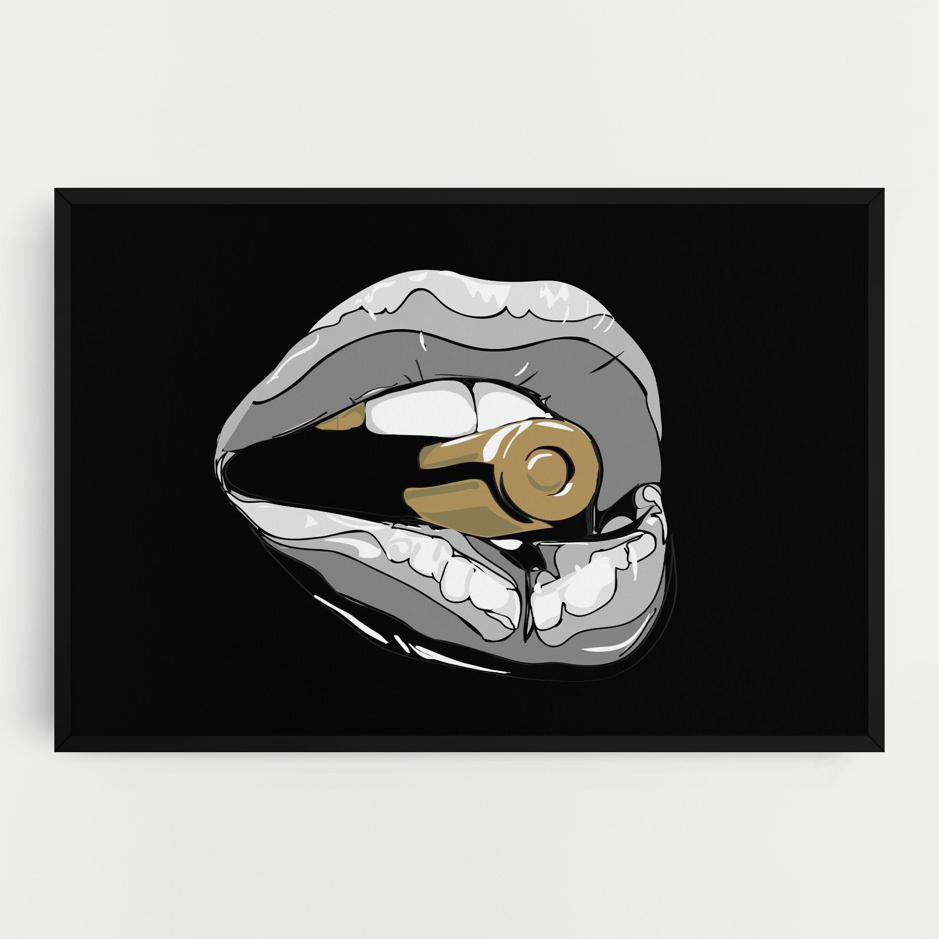 Leinwandbild Grey Bullet Lips mockup 0
