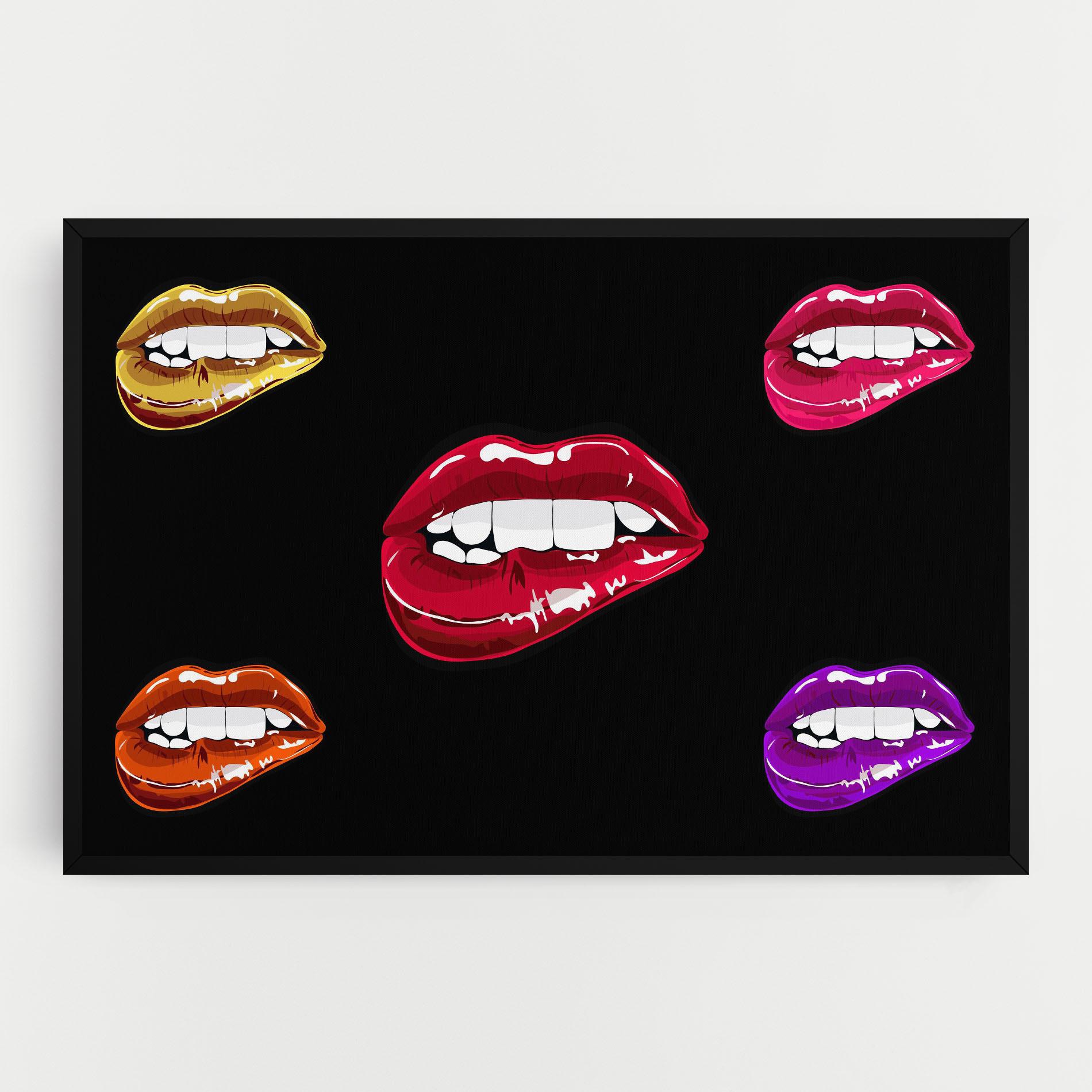 Leinwandbild Mix Color Lips mockup 0