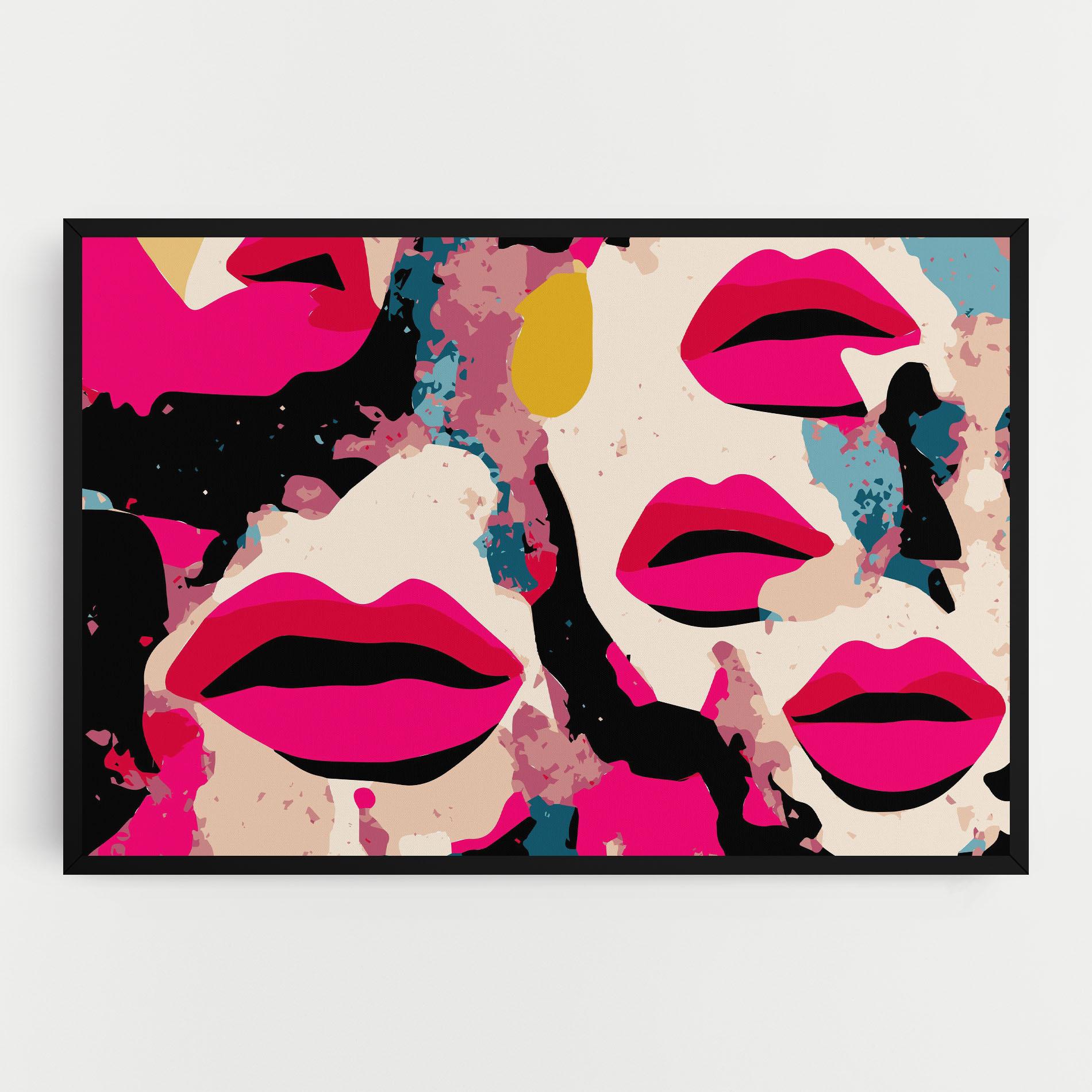 Leinwandbild Pink Lips mockup 0