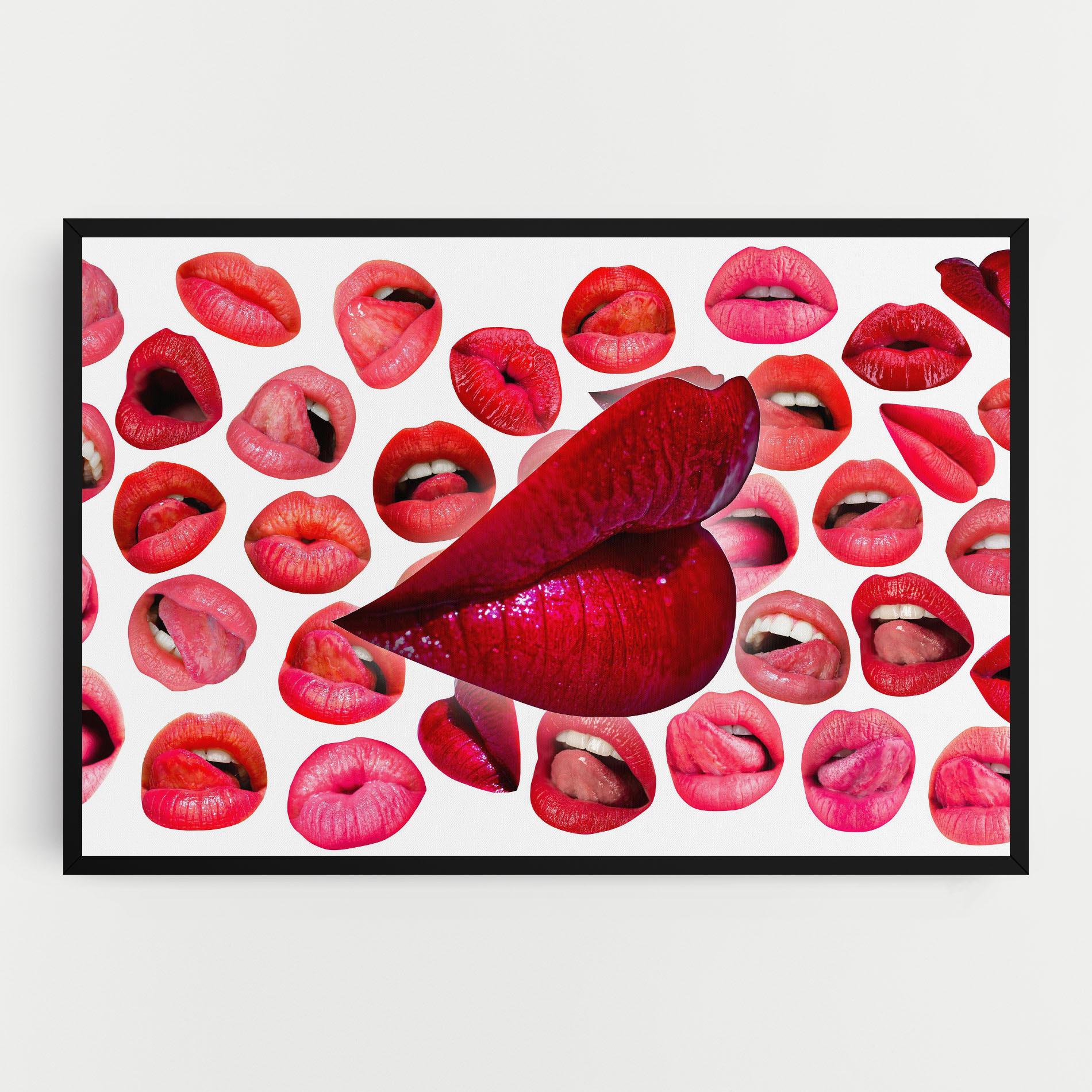 Leinwandbild Red Lip Female mockup 0