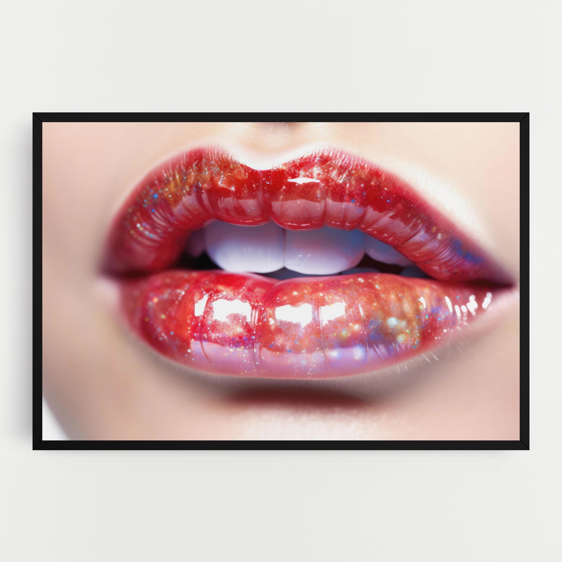 Leinwandbild Red Pretty Lips mockup 0