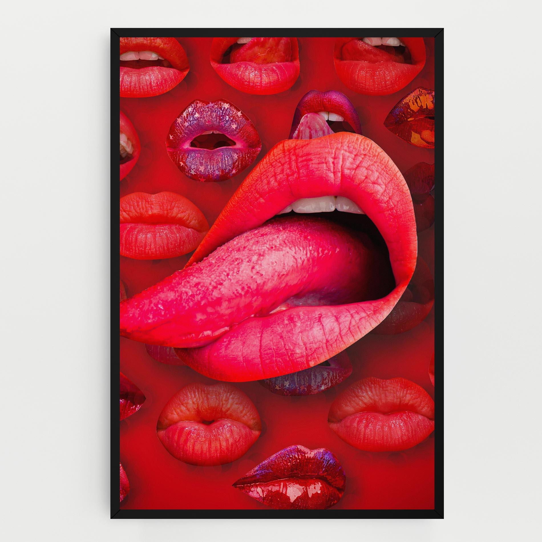Leinwandbild Big Tongue Collage mockup 0