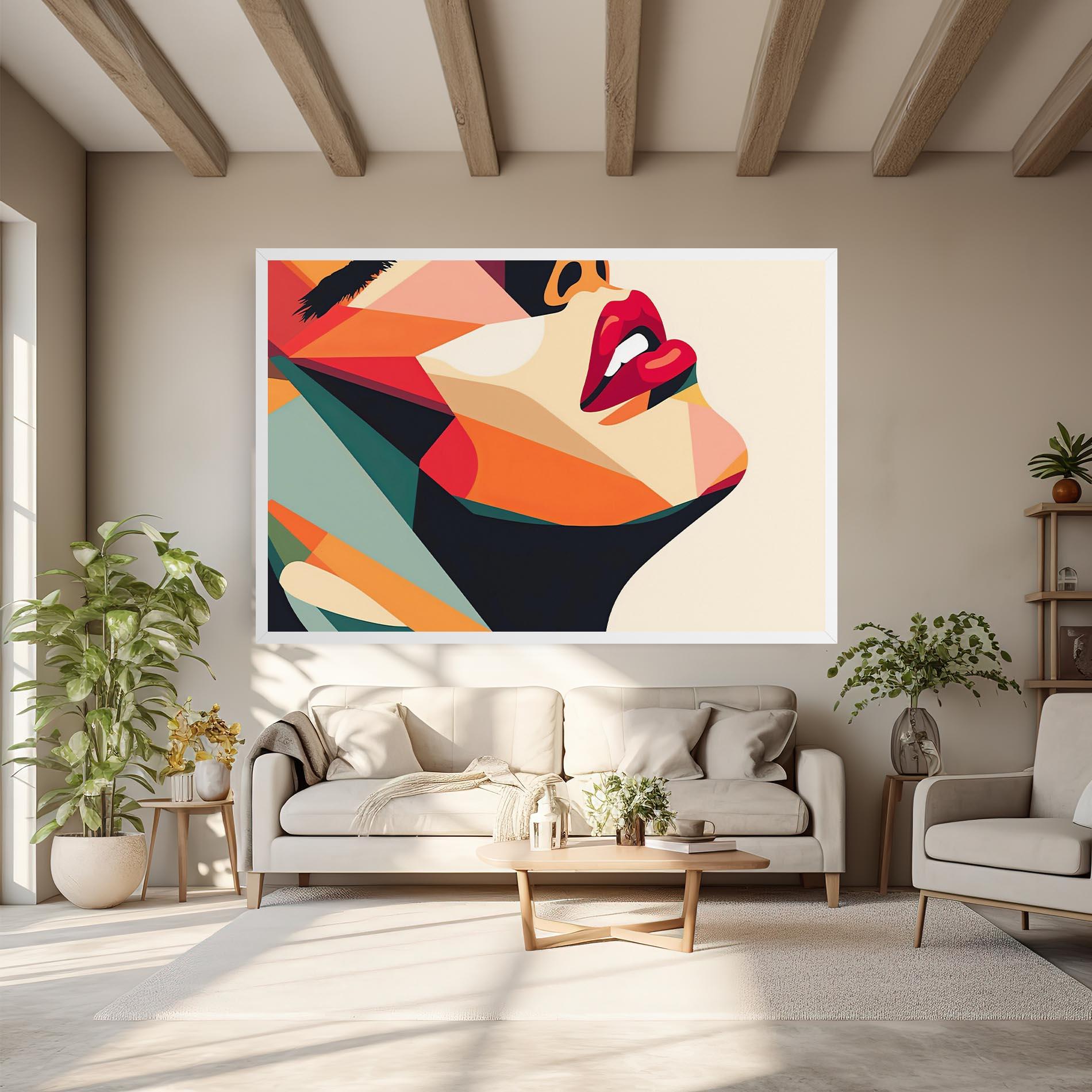 Leinwandbild Abstract Lips mockup 6