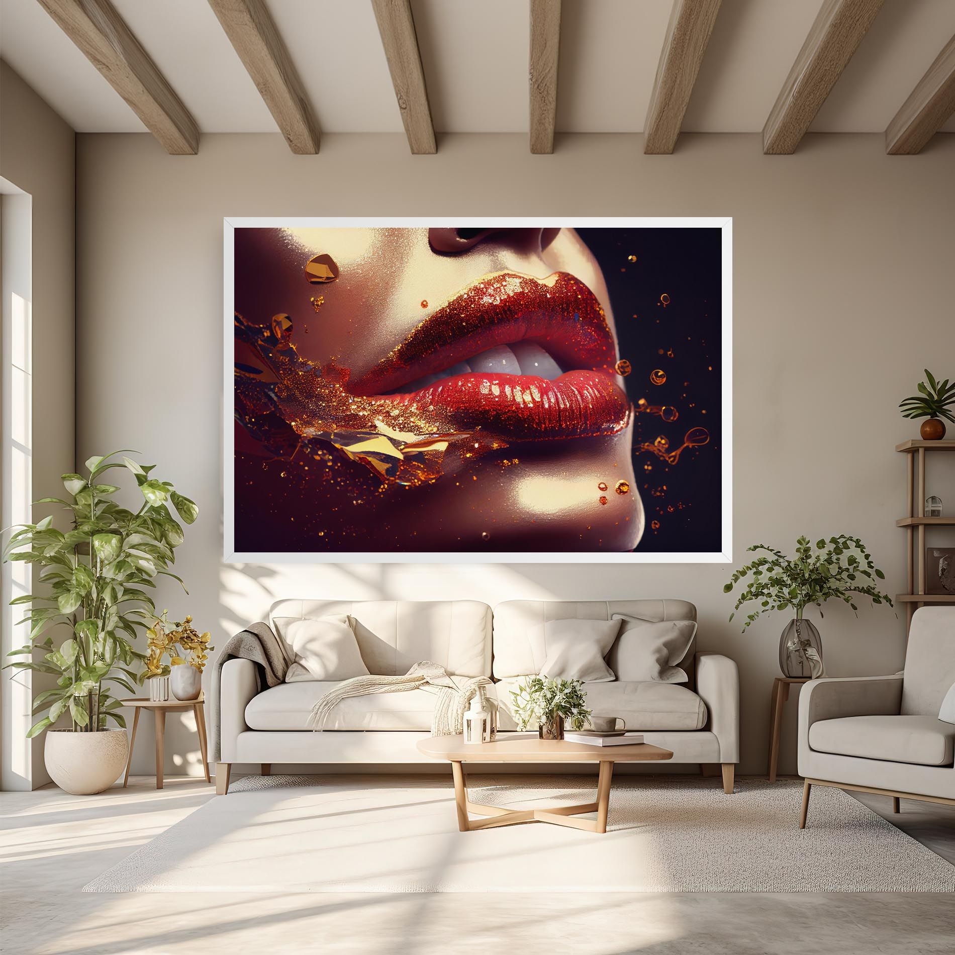Gold Glitter Lips mockup 6