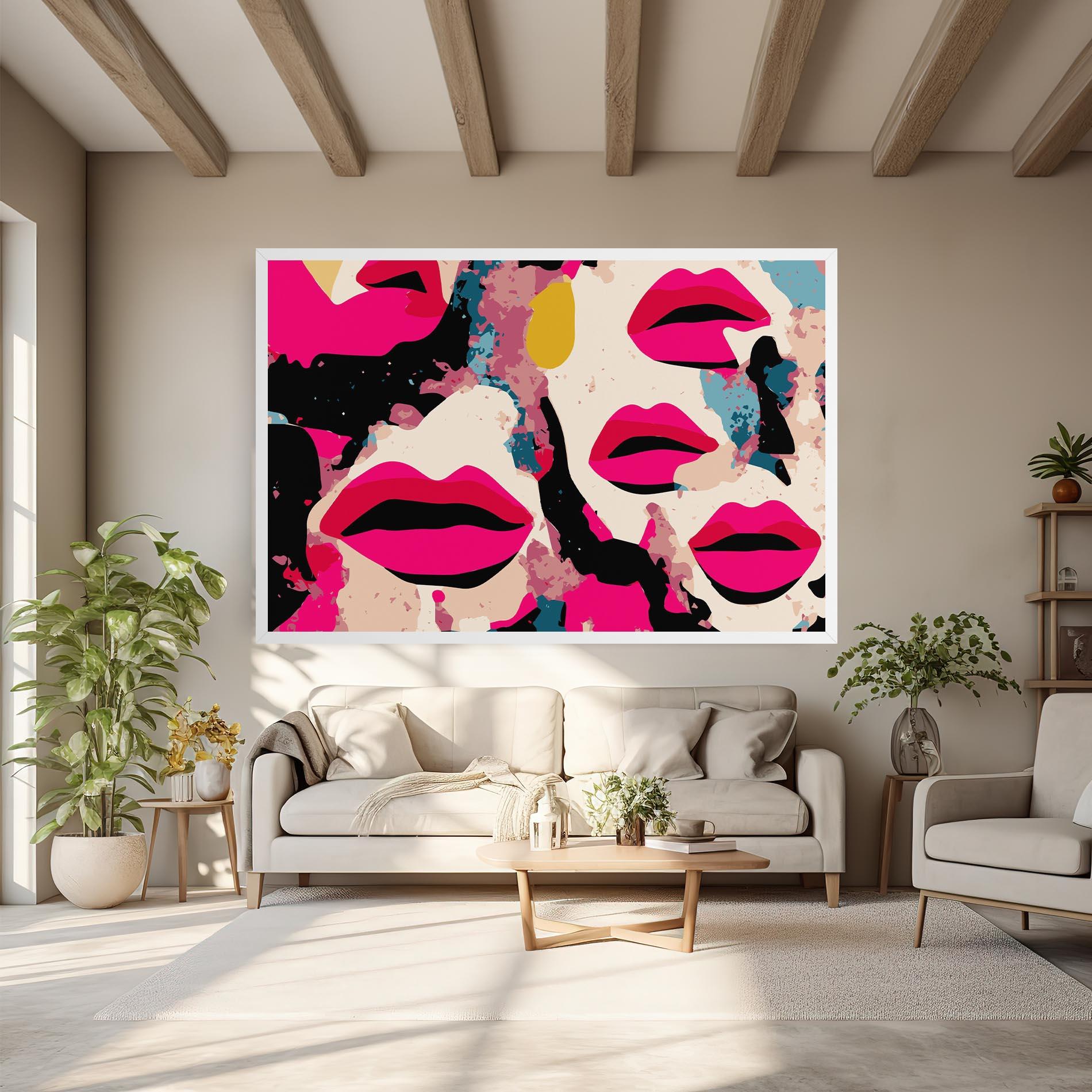 Leinwandbild Pink Lips mockup 6