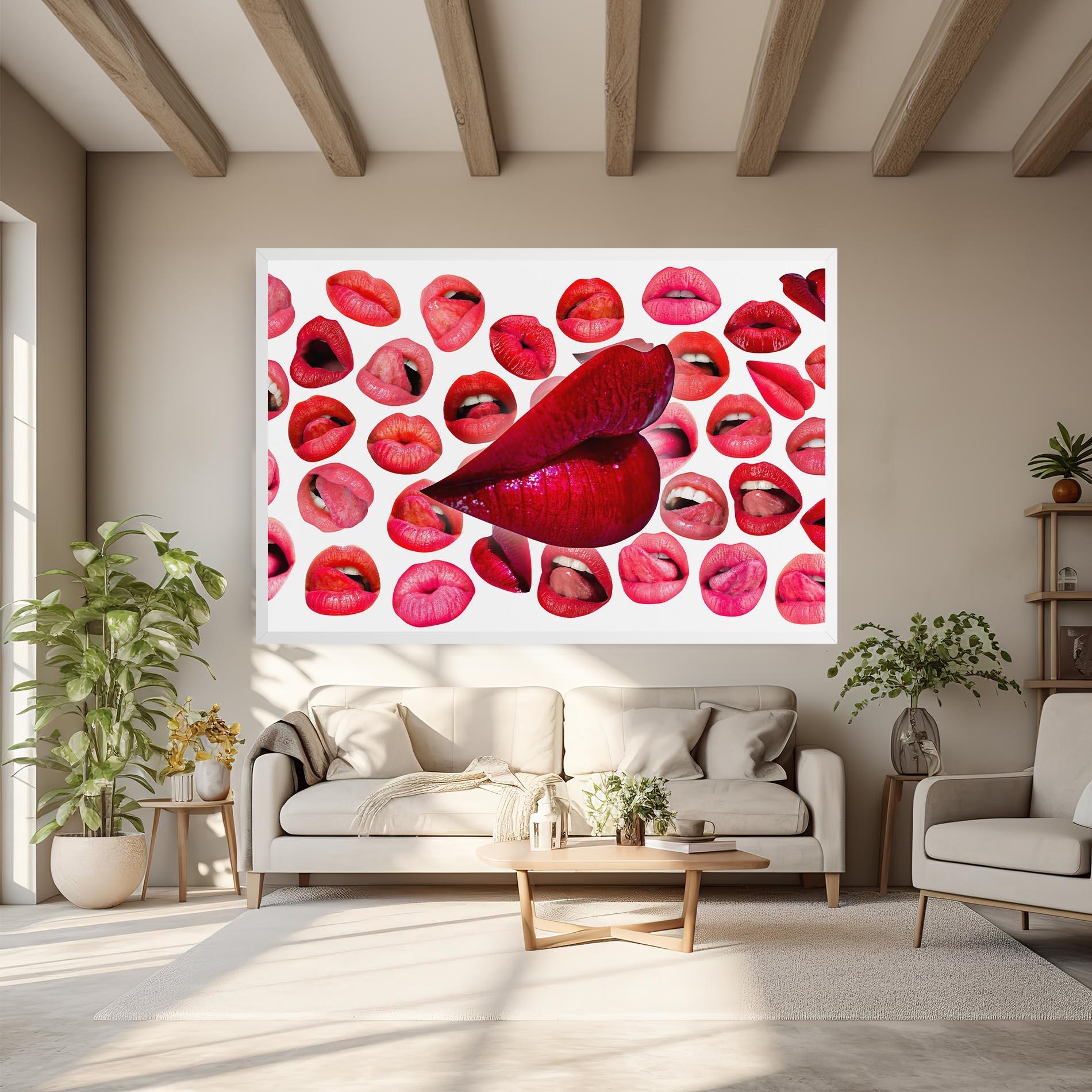 Leinwandbild Red Lip Female mockup 6